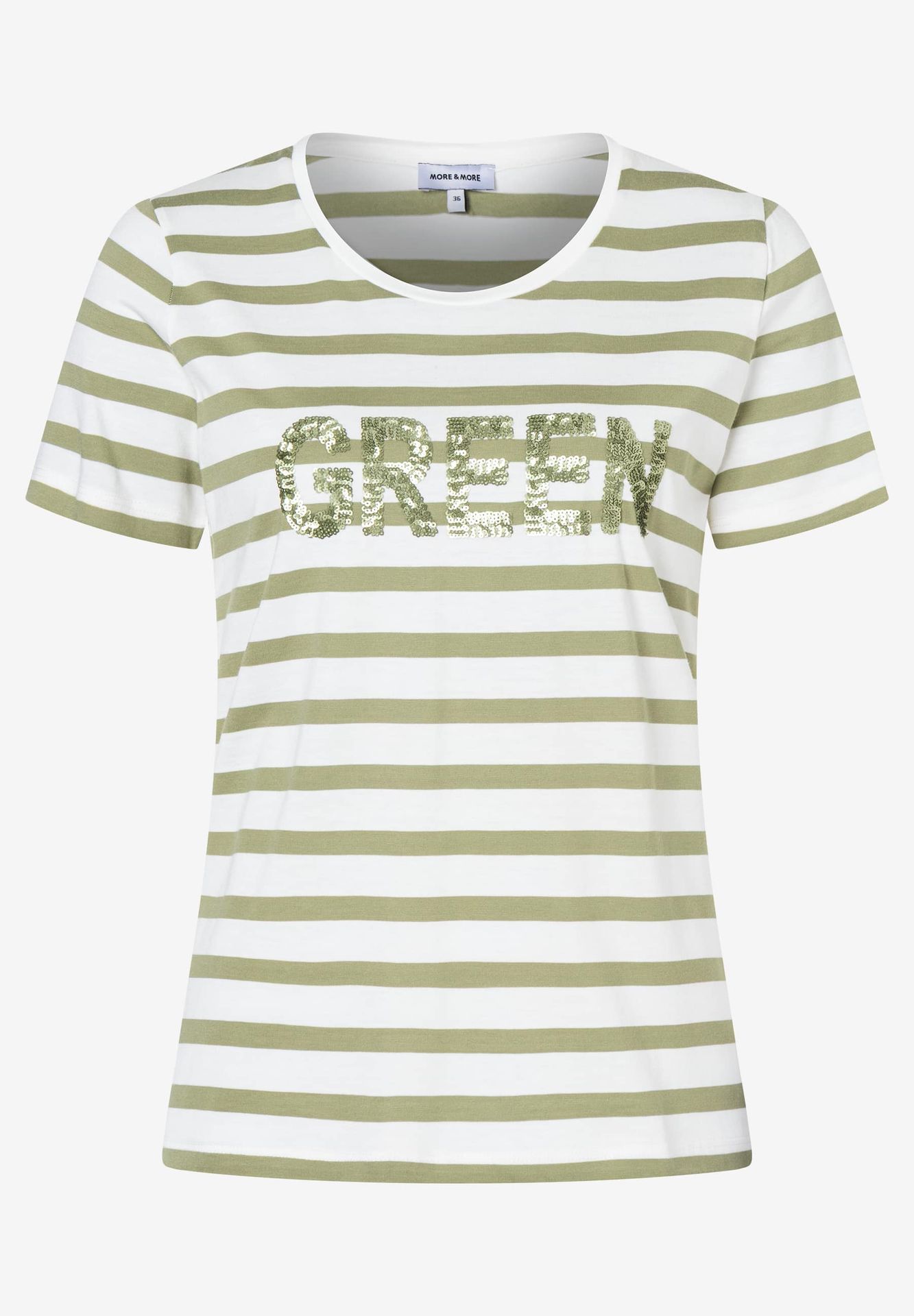 Streifenshirt mit Paillettenschrift