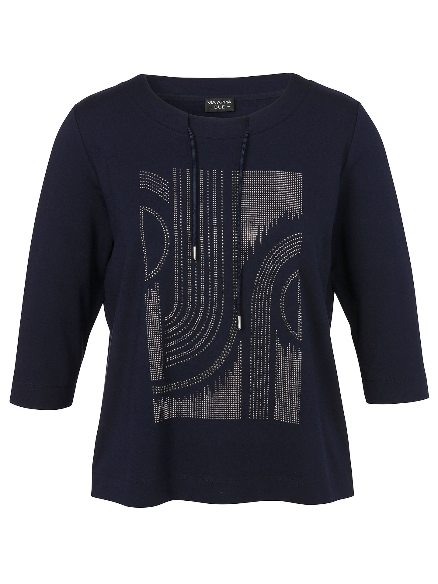 uni 3/4 Arm-Sweatshirt aus Viskose mit Front-Applikation