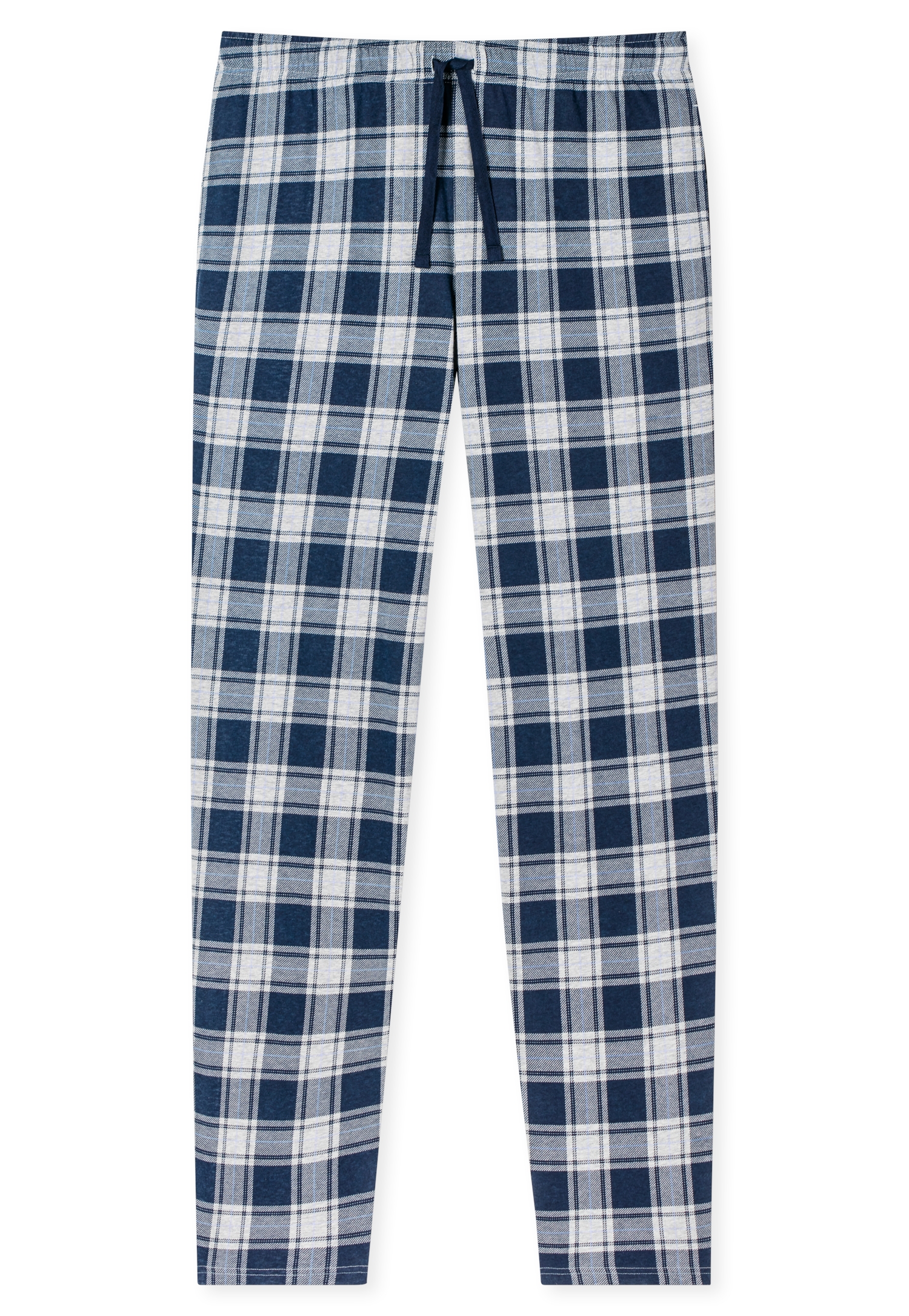 lange Herren-Night-Pants mit Karo-Muster aus Organic-Cotton