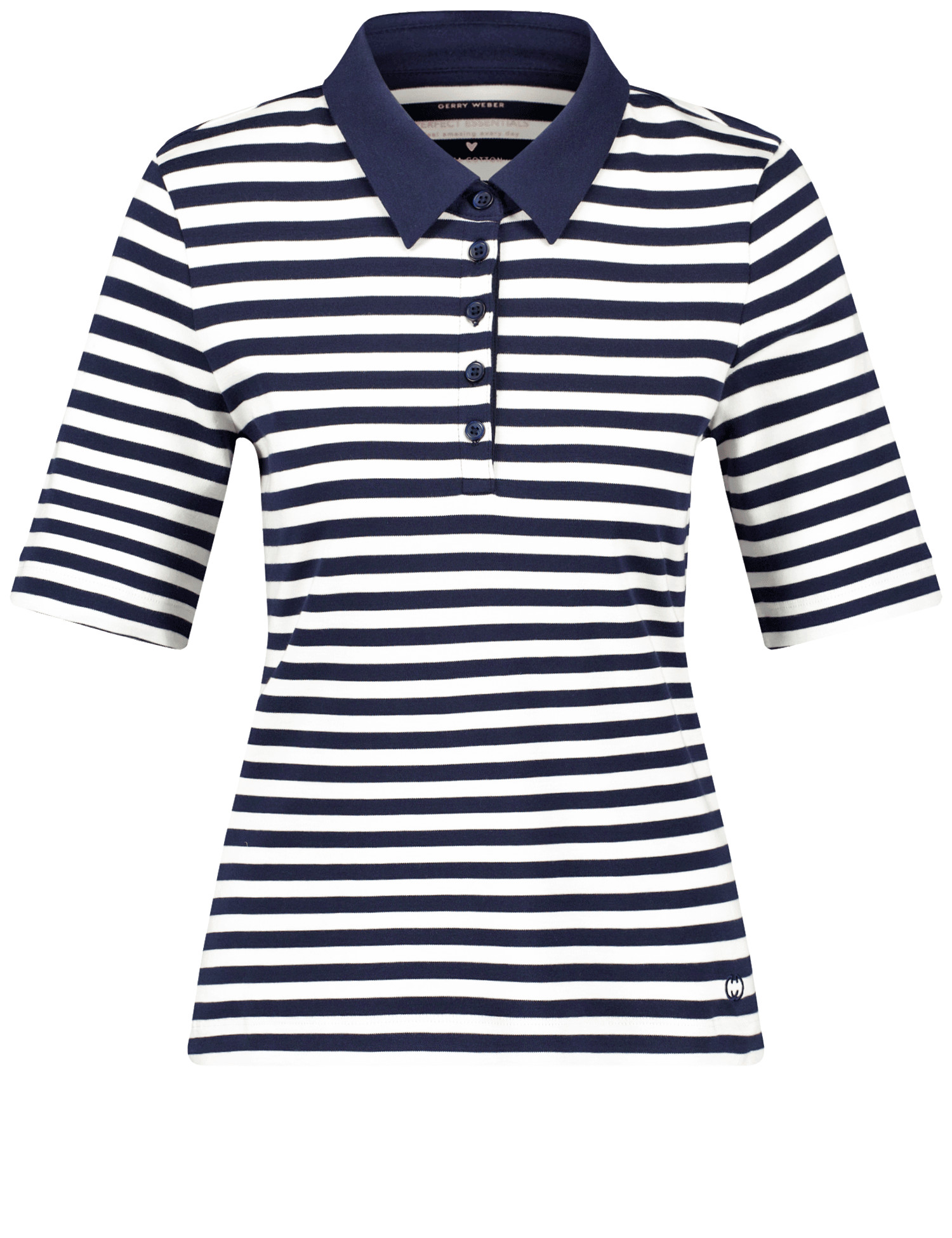 Geringeltes Poloshirt aus reiner Baumwolle