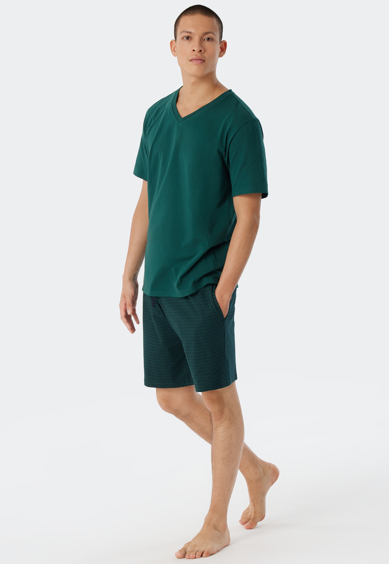 Herren-Sleepwear-Shirt aus reinem Baumwoll-Jersey