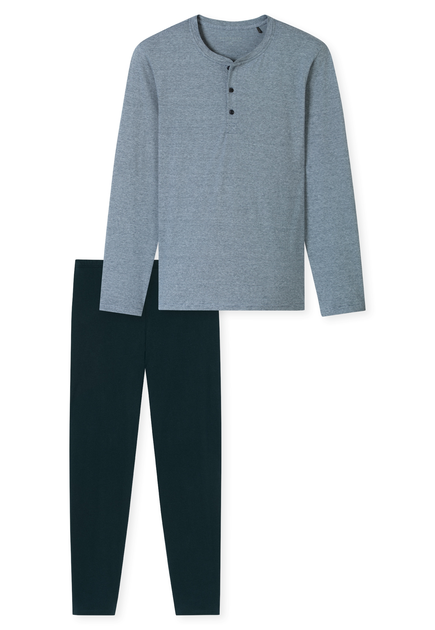 langer Herren-Schlafanzug mit Knopfleiste aus Single-Jersey