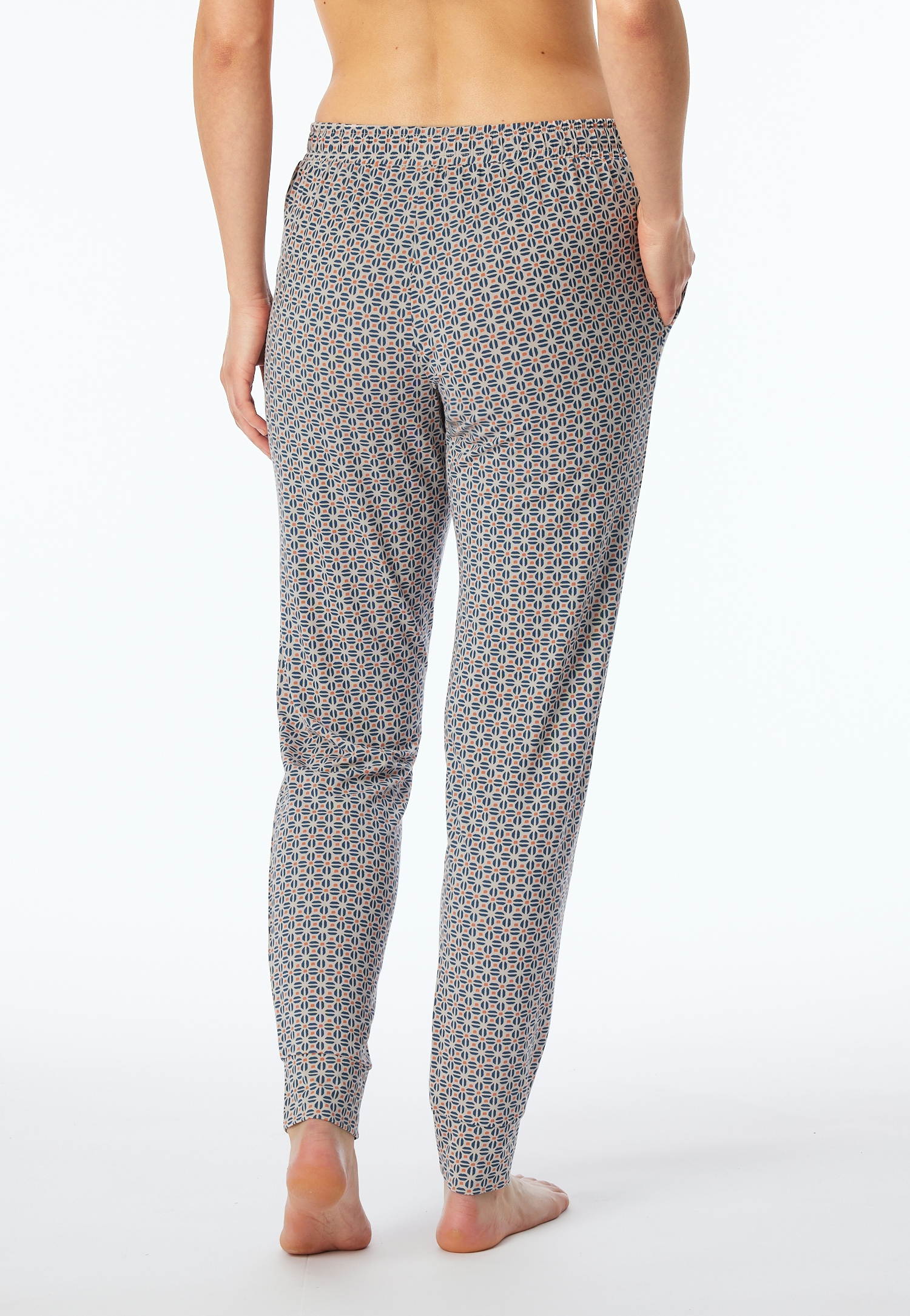 Damen Lounge-Hose mit Allover-Minimal-Print aus Modal-Jersey