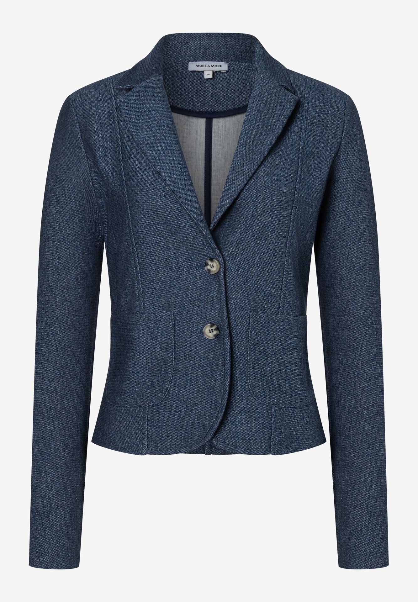 kurzer Jerseyblazer in Jeans-Optik mit Viskose-Anteil