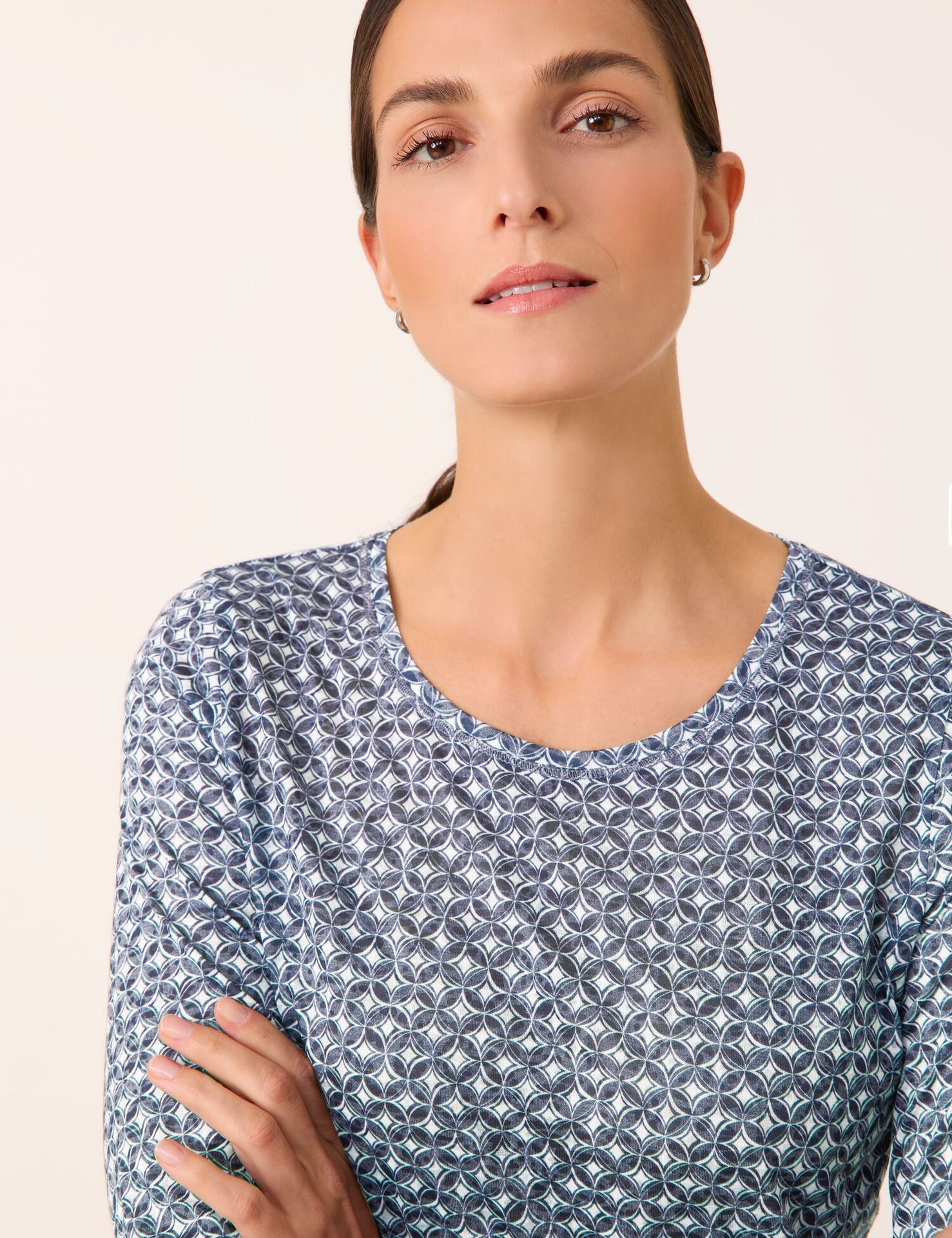 leichtes 3/4 Arm-Shirt in Allover Print