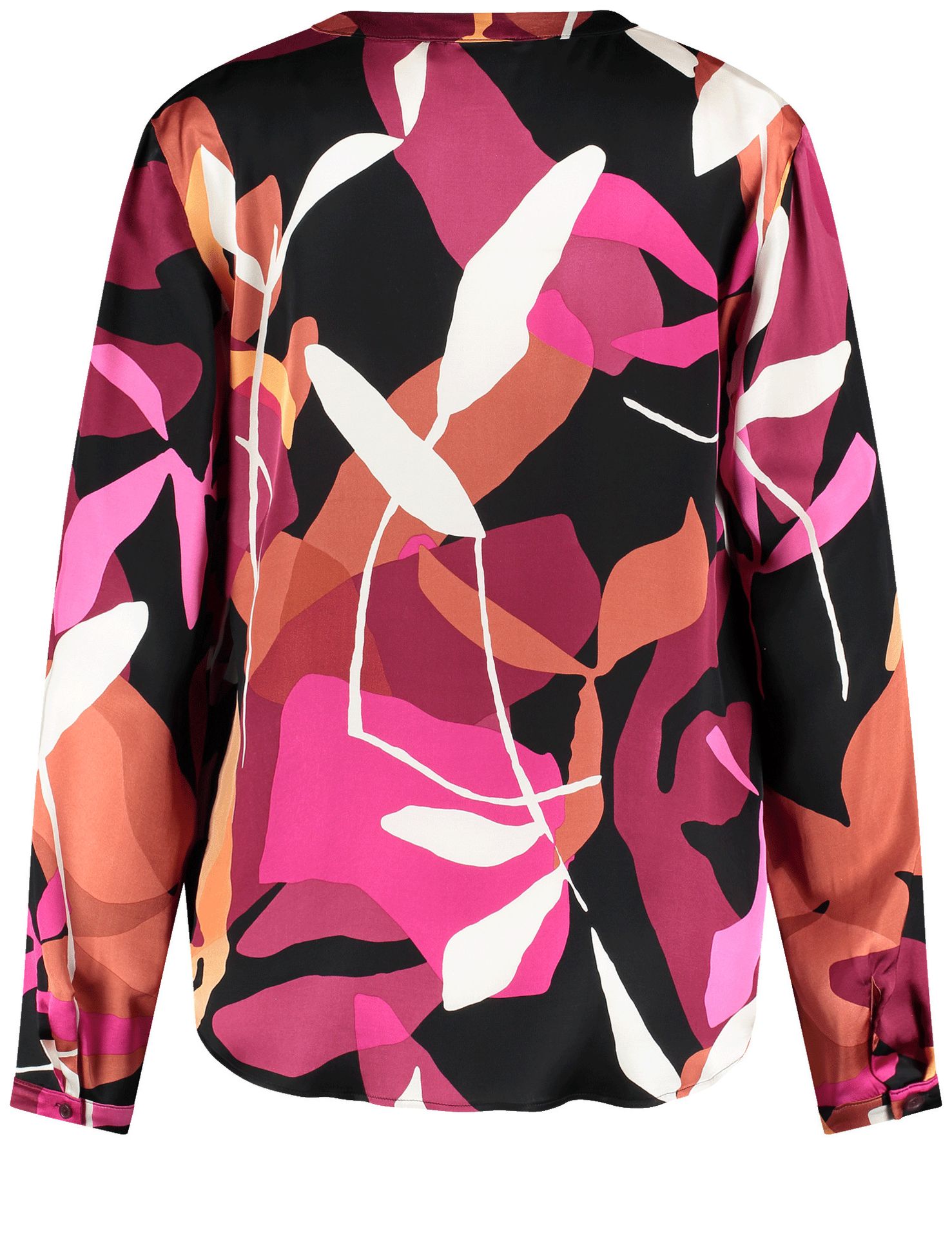 goßflächig gemusterte Satin-Bluse