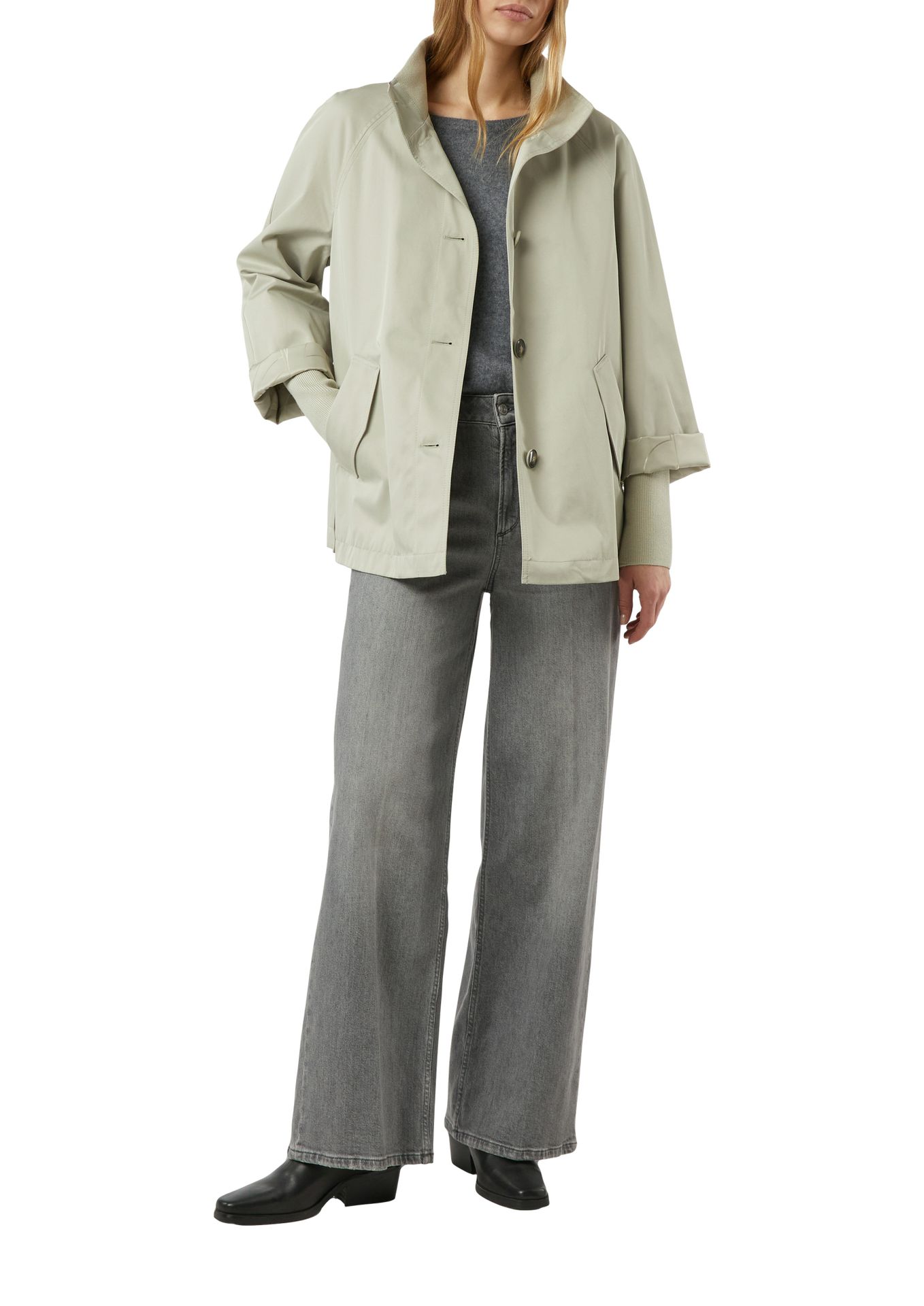 Outdoor-Jacke im Cape-Stil aus Baumwoll-Mix