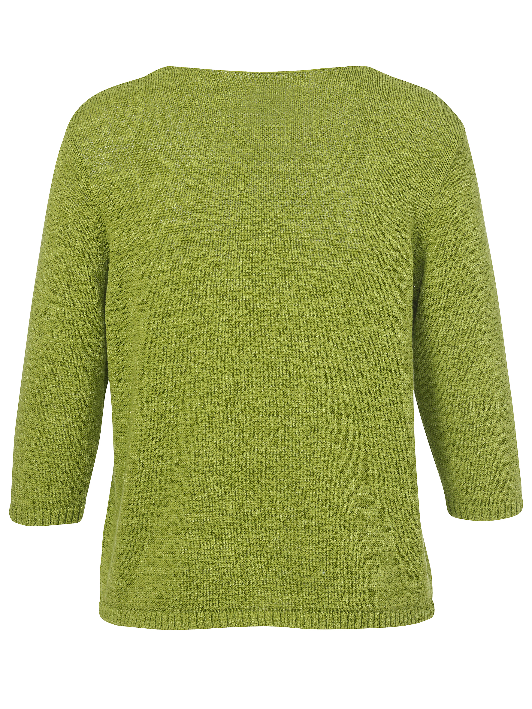 leichter Baumwoll-Pullover in Bändchen-Optik mit 3/4 Arm