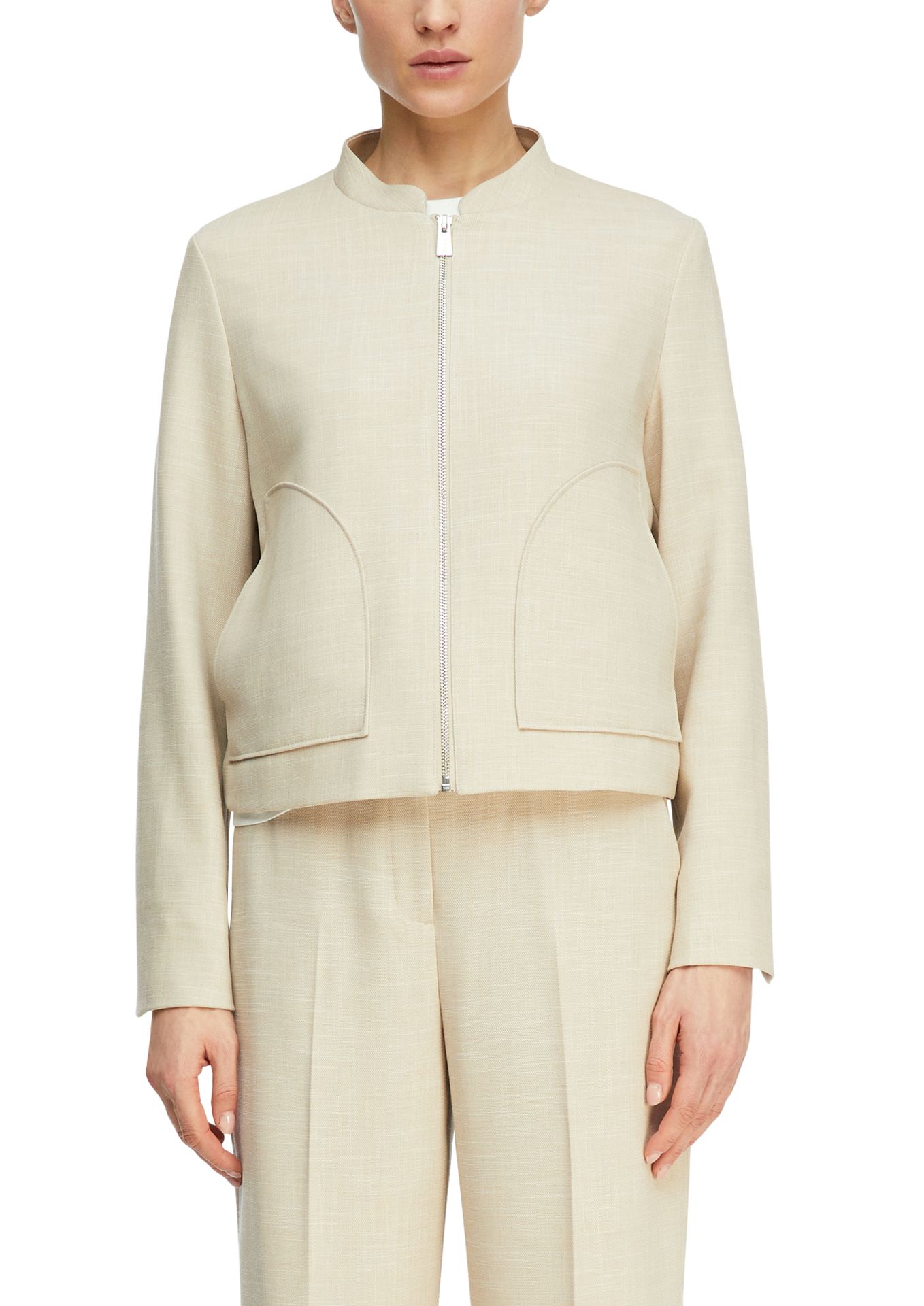 Indoor-Jacke in Boxy-Form mit Zipper, aus Viskose-Mix