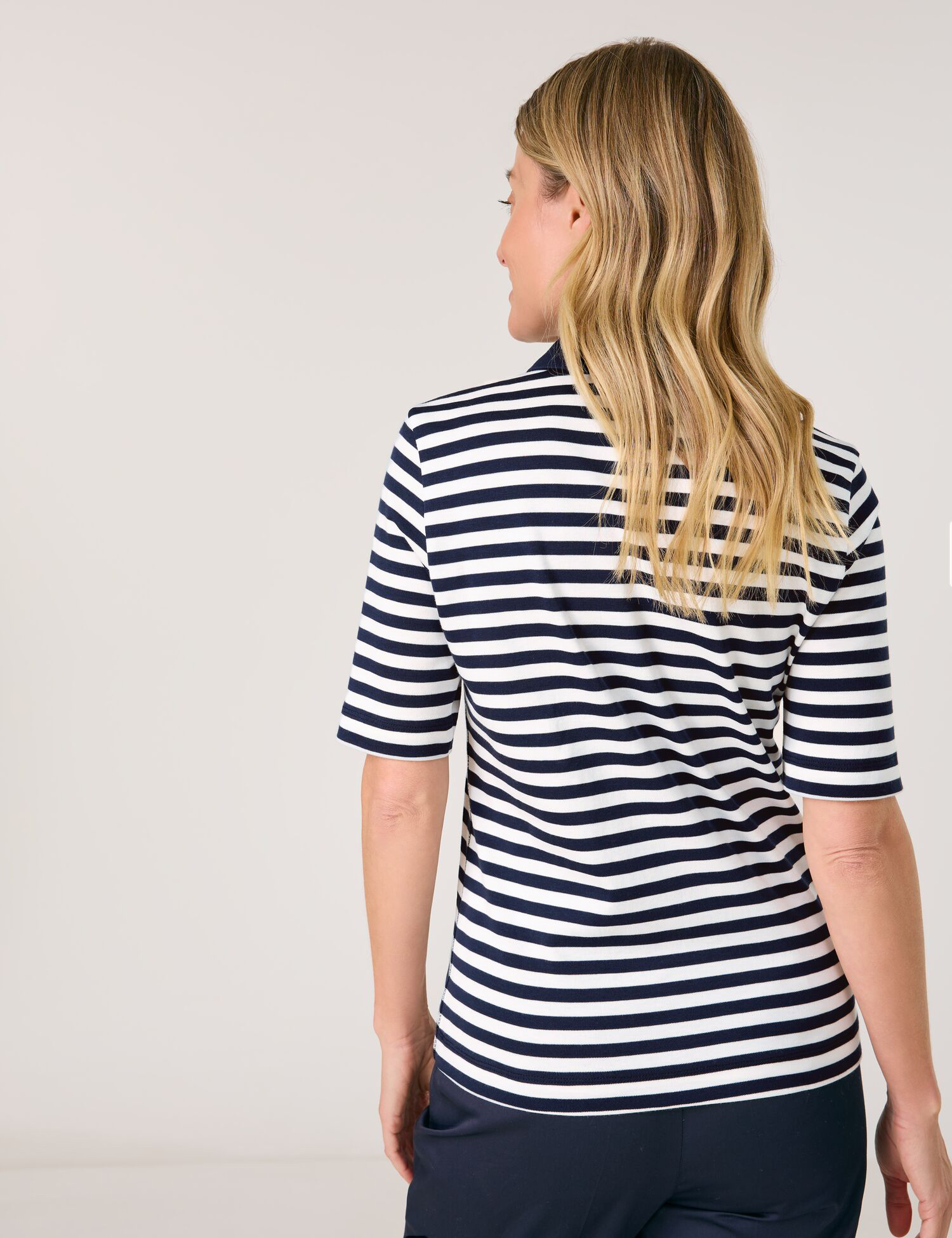 Geringeltes Poloshirt aus reiner Baumwolle