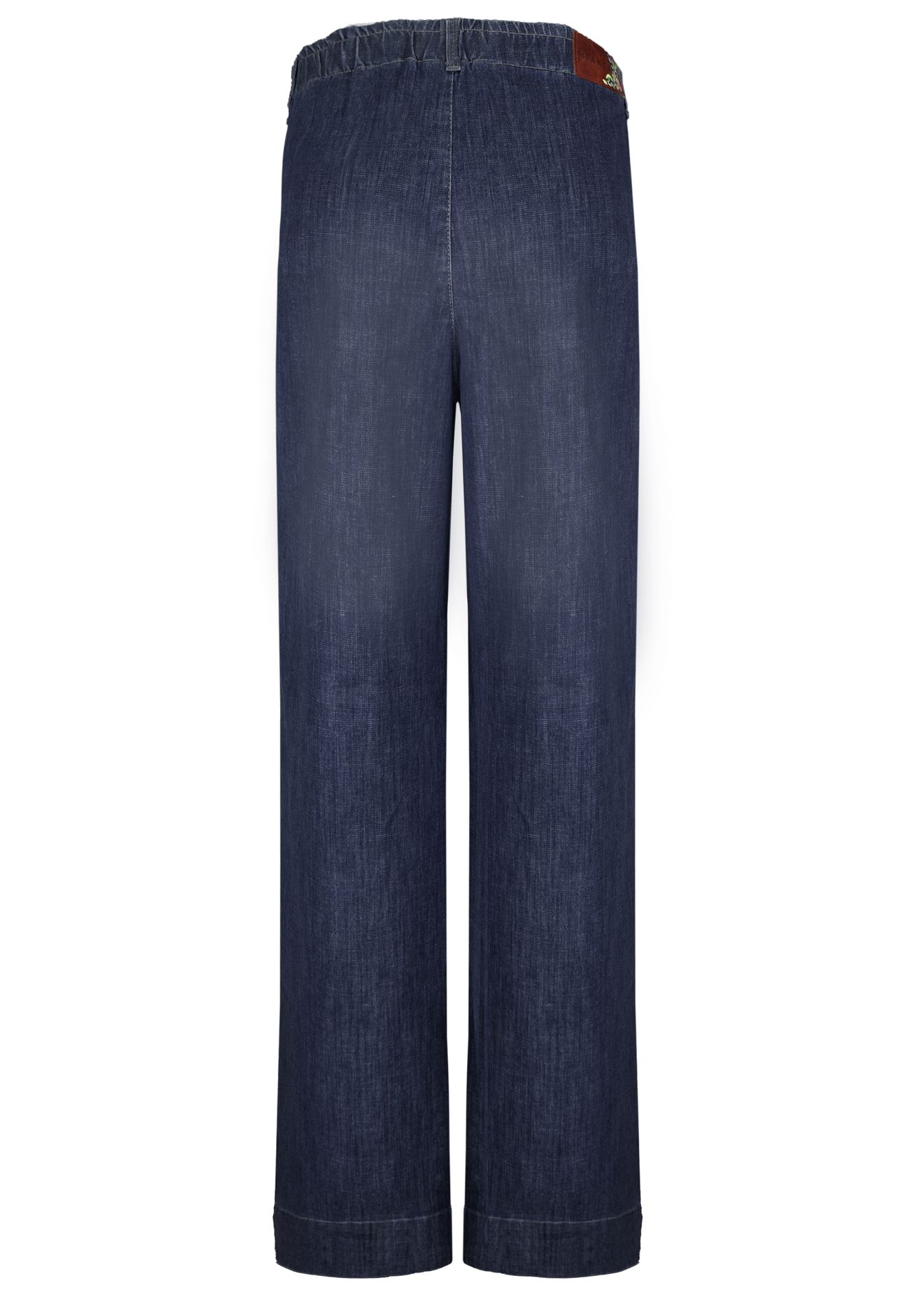 weite Damen-Jeans "PARIGI" mit Goldknopf-Applikation aus Baumwoll-Mix