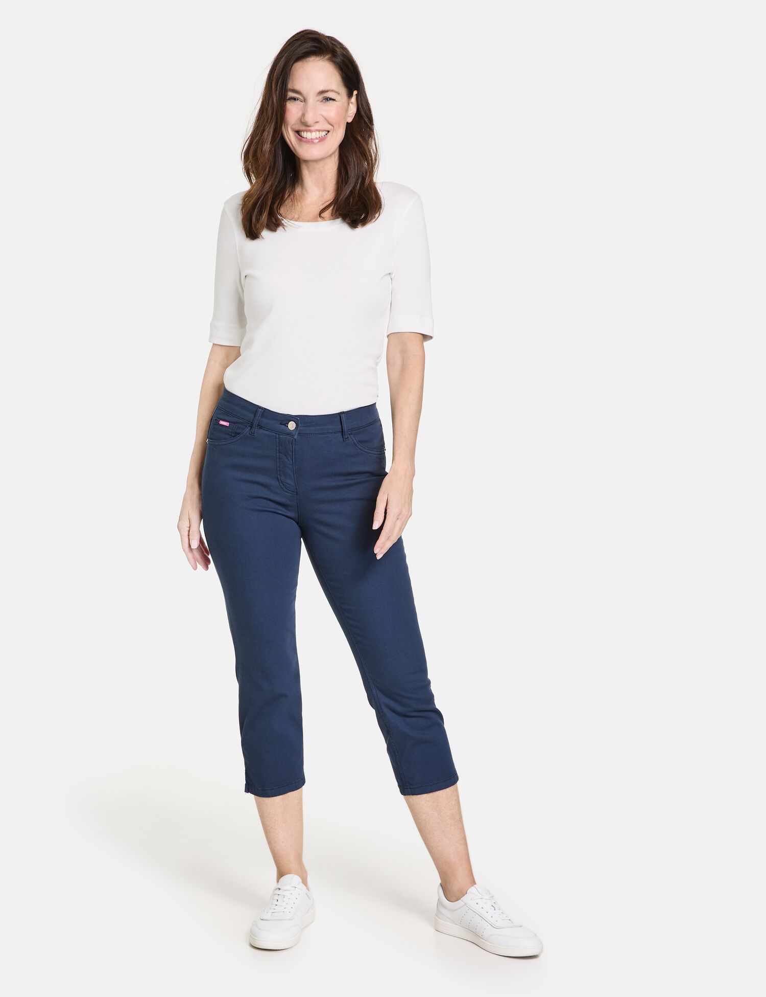 3/4 lange Sommer-Jeans aus Baumwoll-Mix