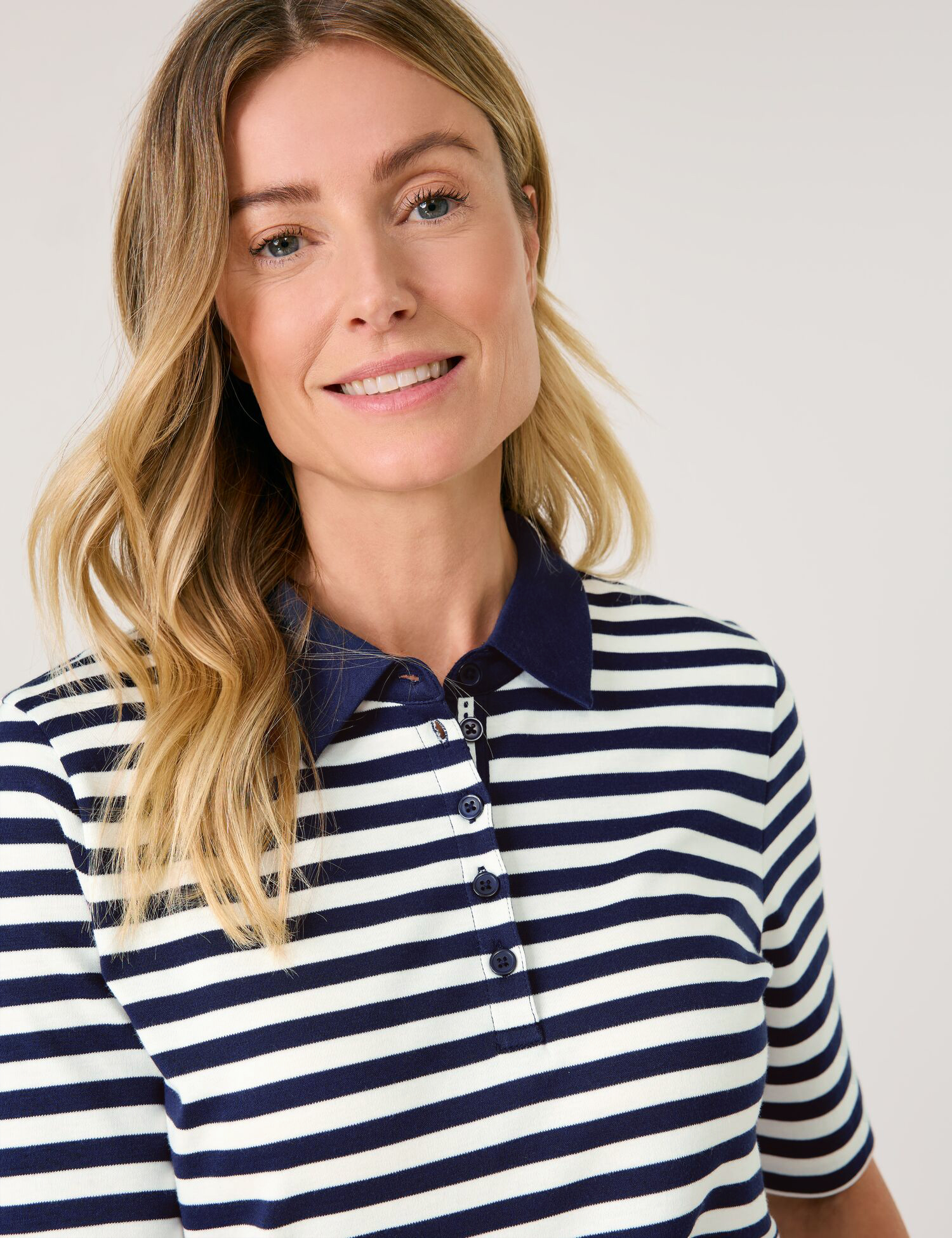 Geringeltes Poloshirt aus reiner Baumwolle