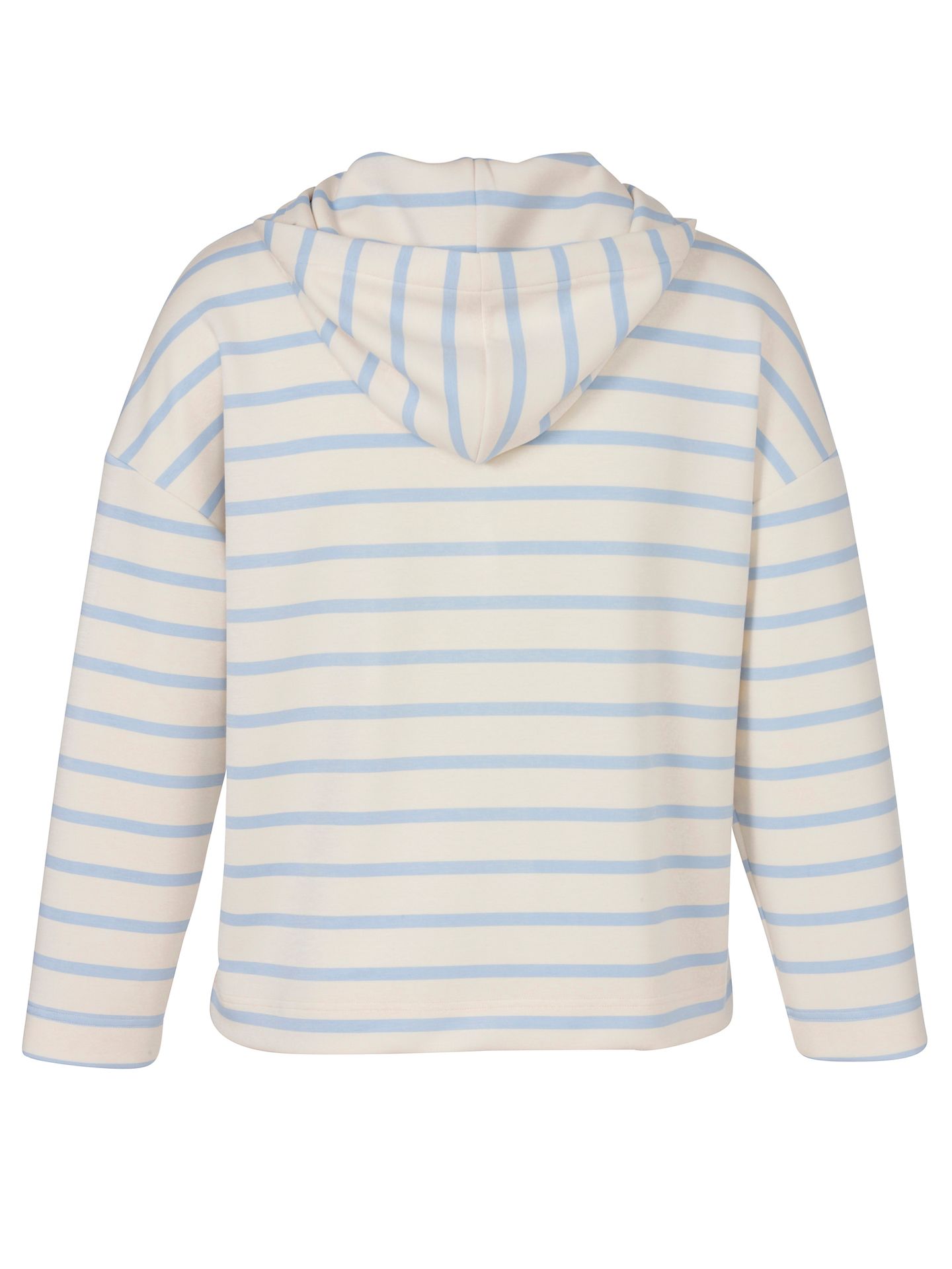 Sweat-Hoodie-Jacke mit Zipper und Ringelmuster aus Viscose-Mix