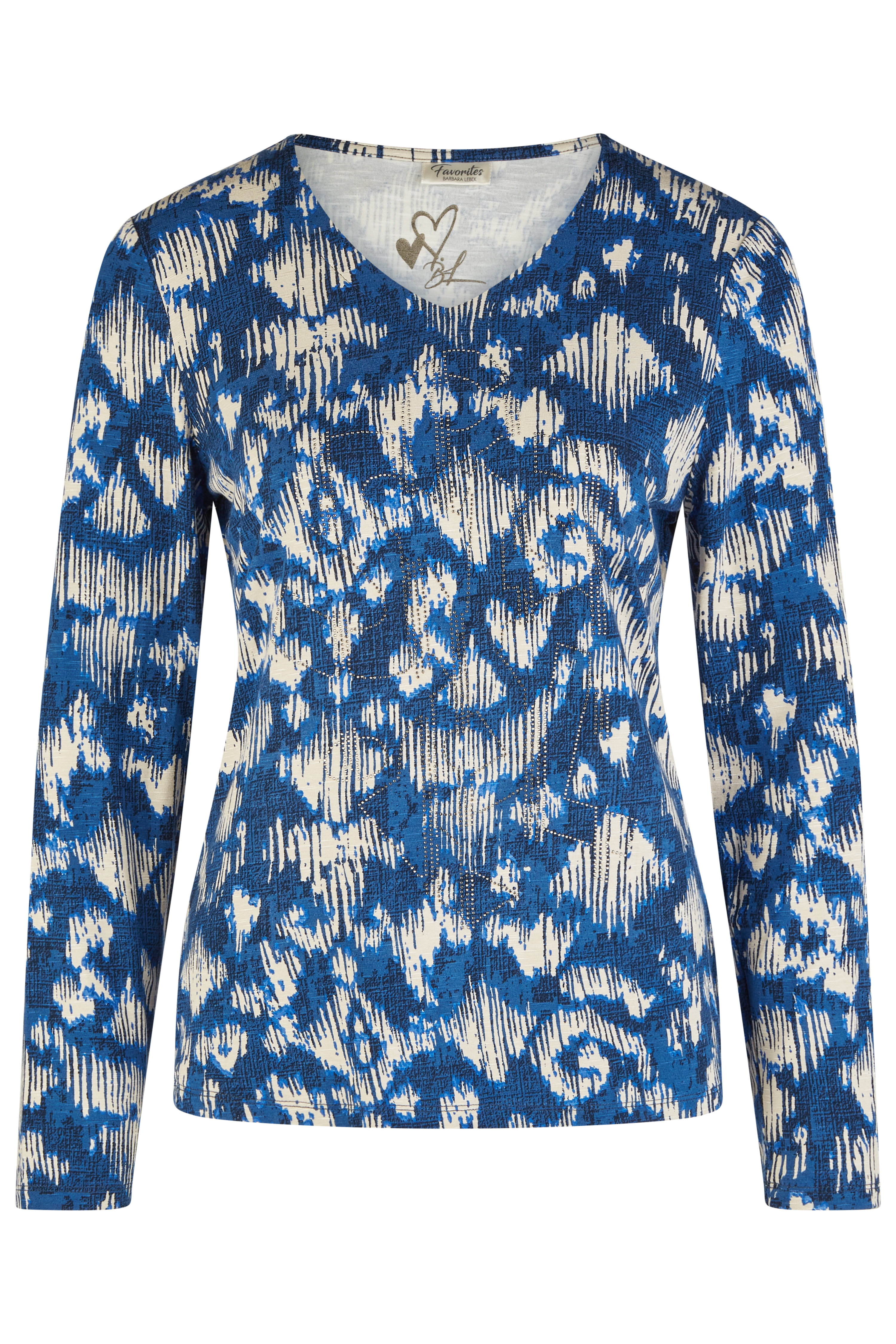 Langarm-Shirt mit Allover-Print und Straßapplikation