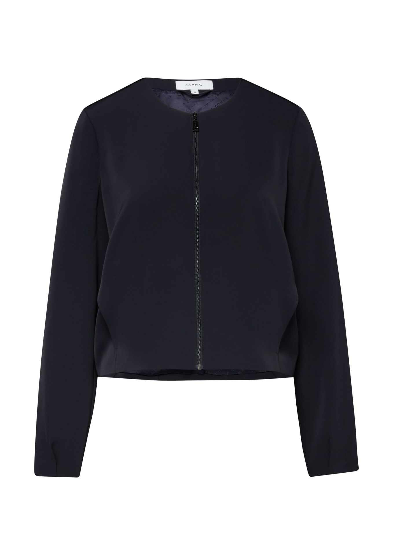 modische Blouson-Jacke im Boxy-Style aus fließendem Material mit Zipper