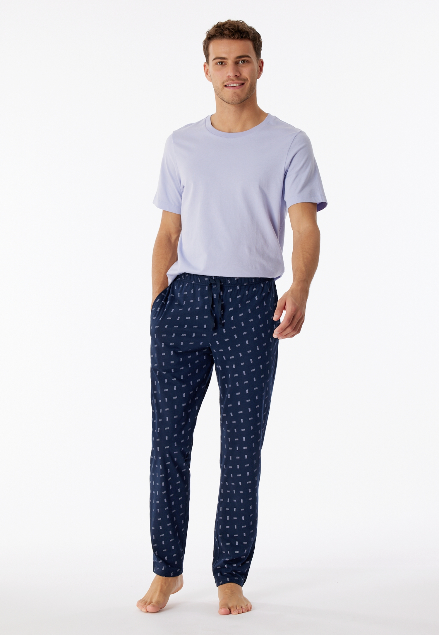 Herren-Night-Pants mit Minimal-Print aus Organic Cotton