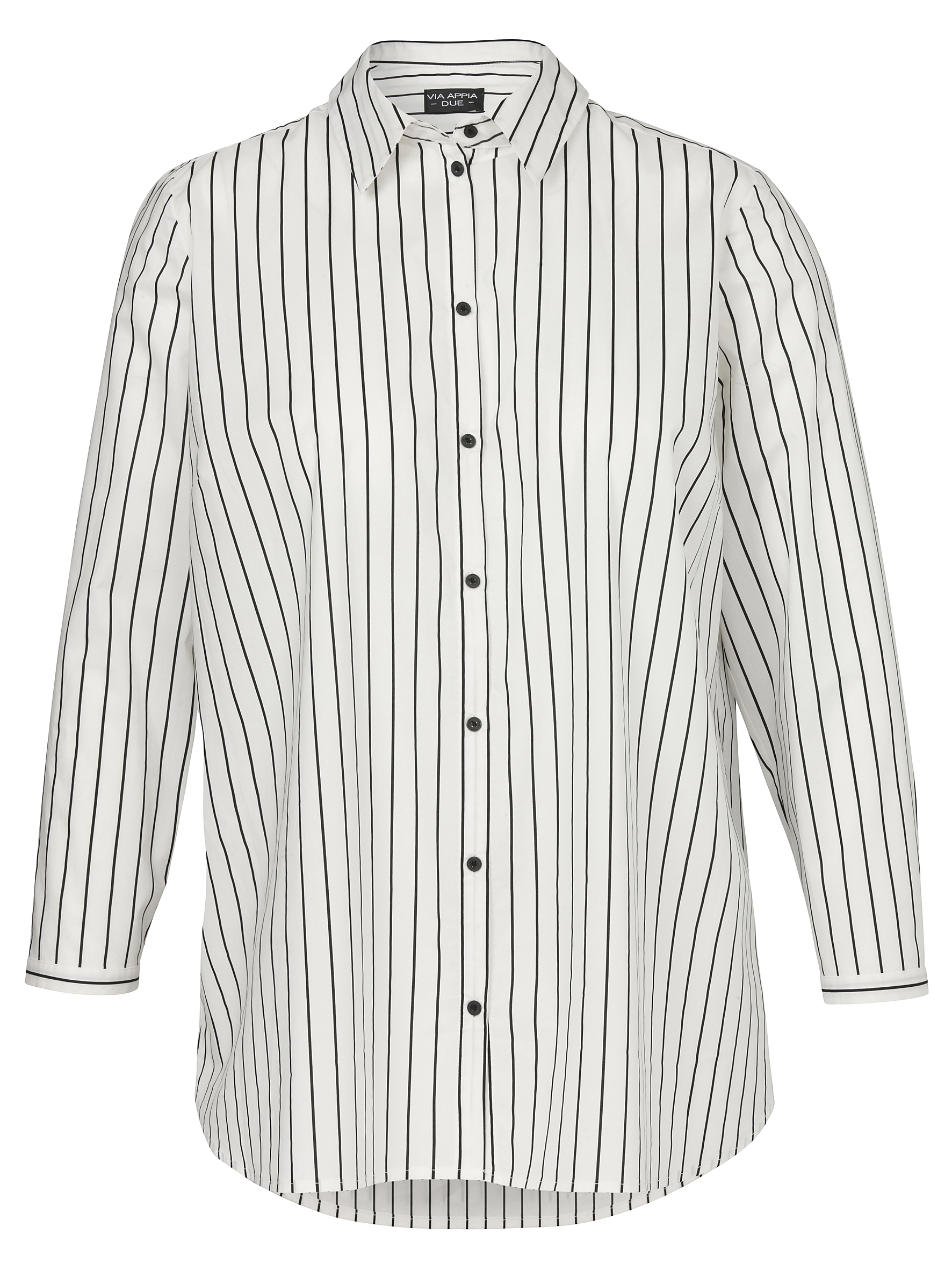 gestreifte Hemd-Bluse aus reiner BAumwolle