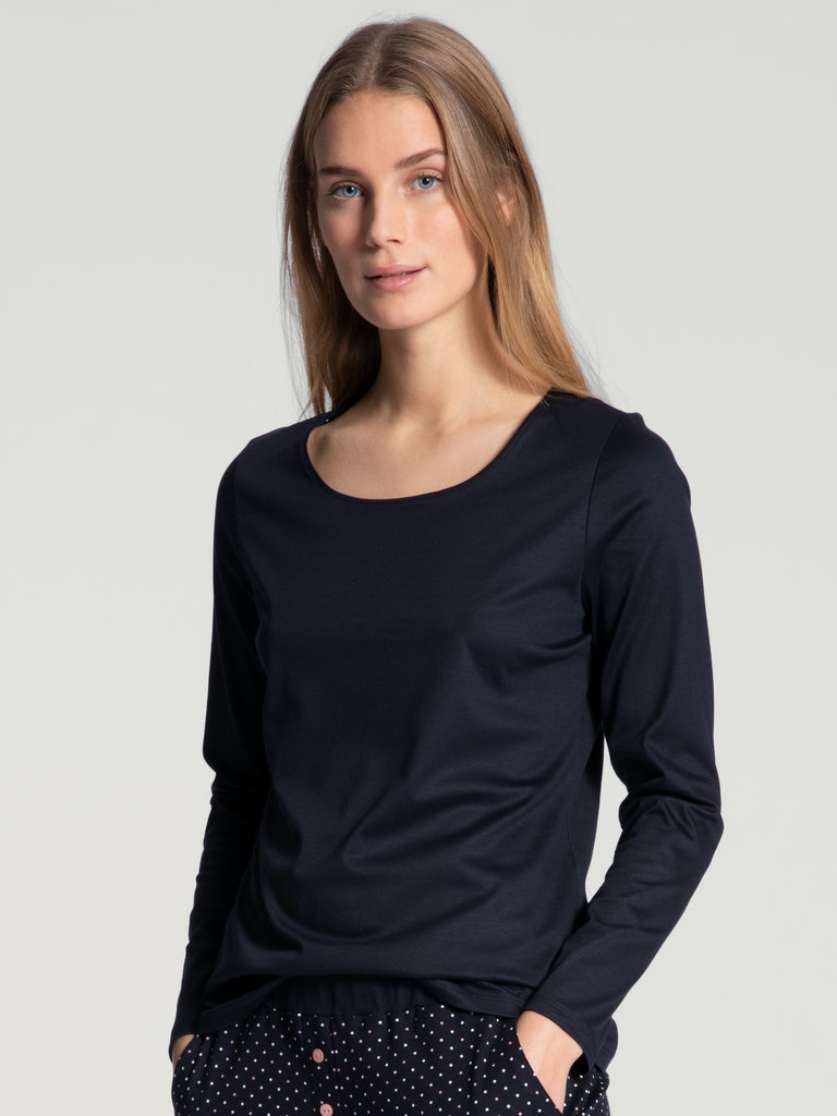 Damen Night-Shirt Langarm aus Supima Cotton