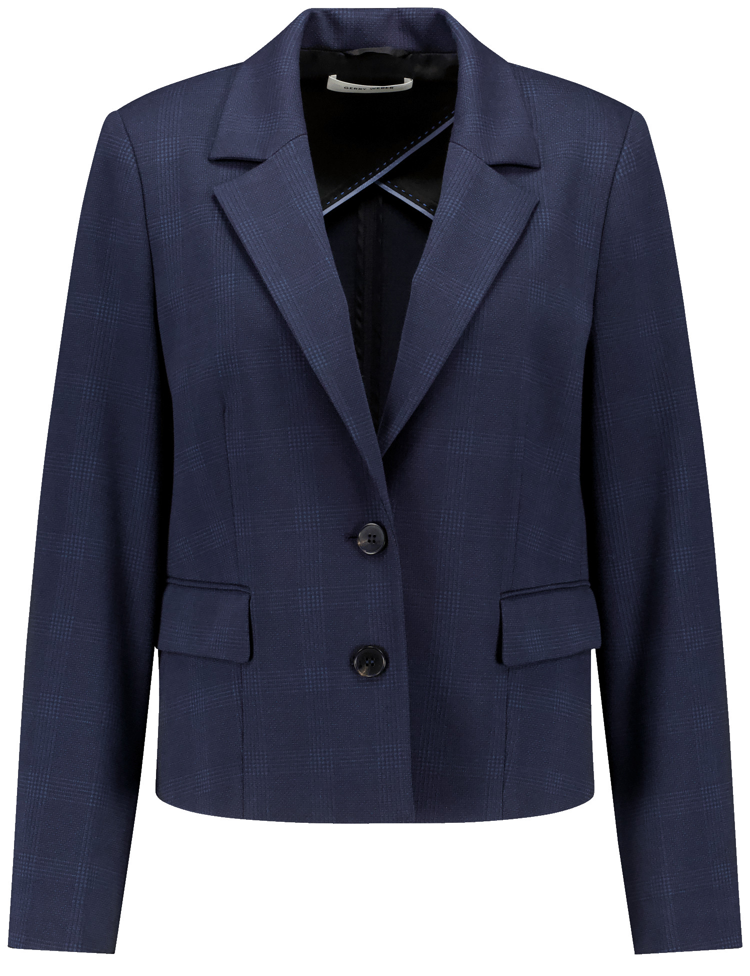 eleganter Damen-Blazer mit dezentem Karo-Muster aus Viskose-Mix