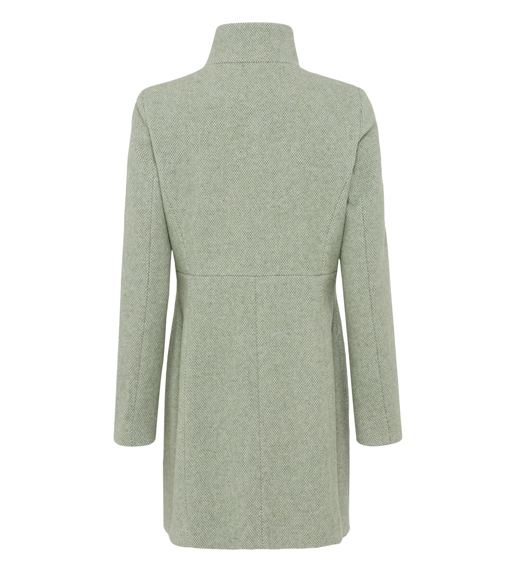 lange taillierte Wolljacke mit hohem Wollanteil