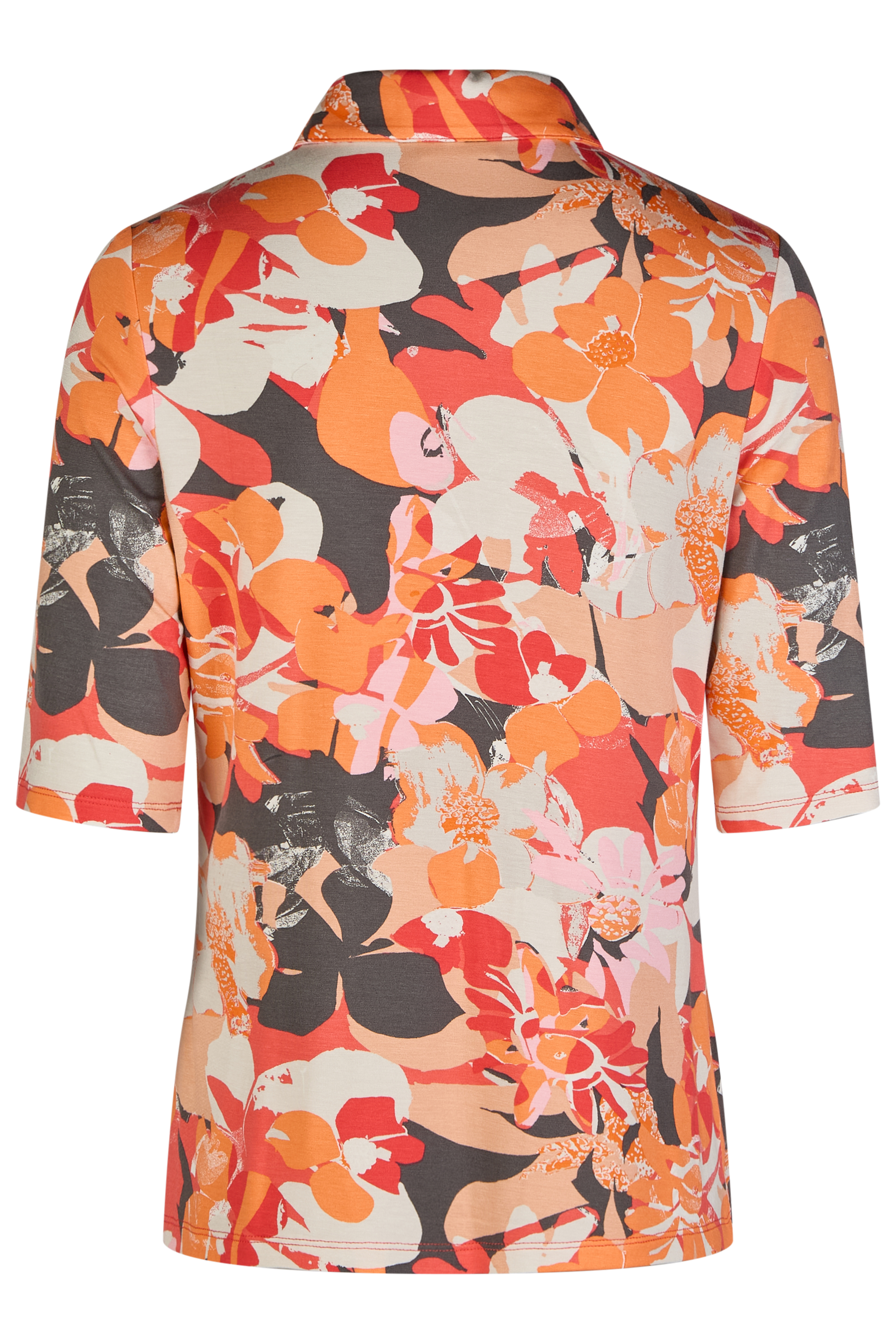 gemustertes Polo-Shirt aus Viskose-Stretch