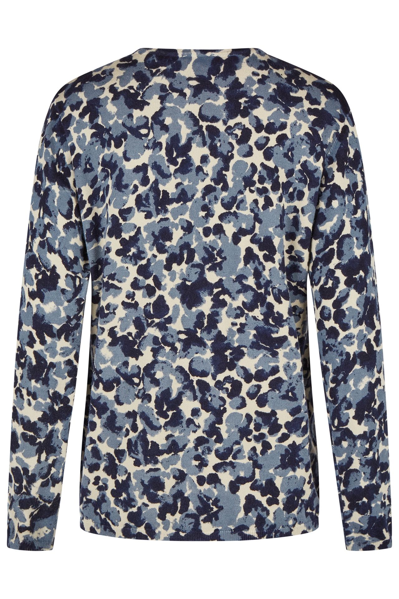 leichter Strickpullover mit Allover Camouflage-Muster aus Viskose-Mix