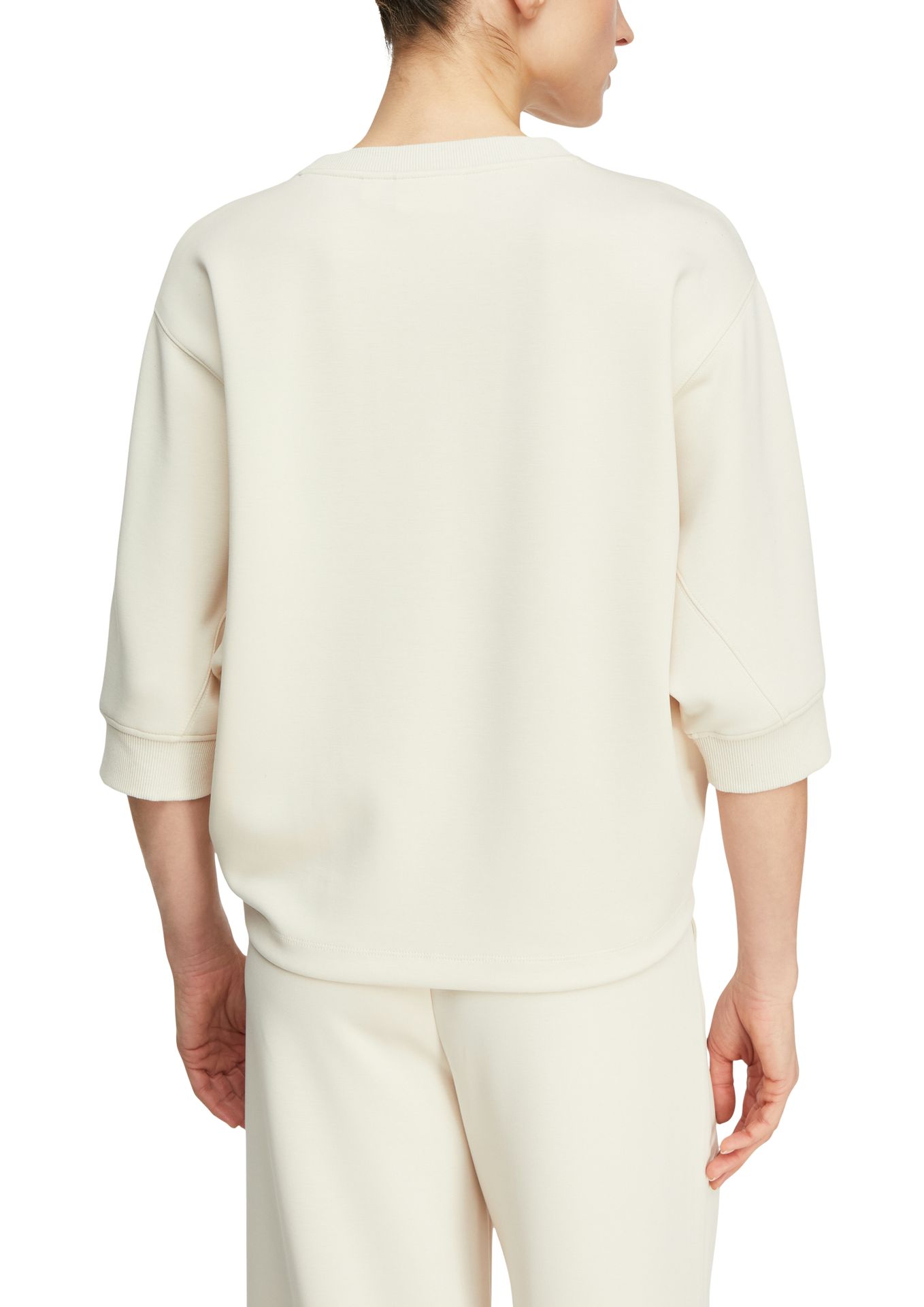 modisch kurzes  uni 1/2 Arm-Sweatshirt aus Baumwoll-Mix
