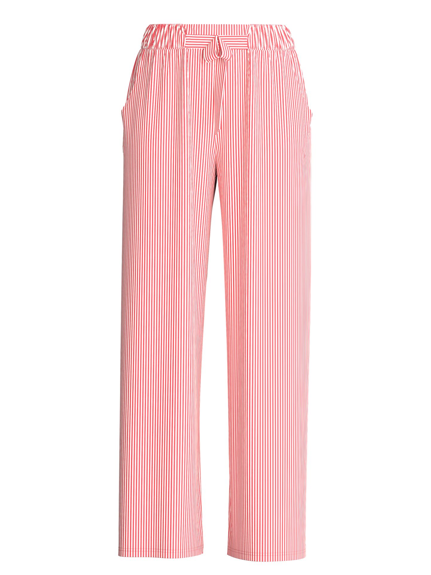 lange Damen-Sleepwear-Hose mit Streifenmuster aus  Baumwoll-Modal