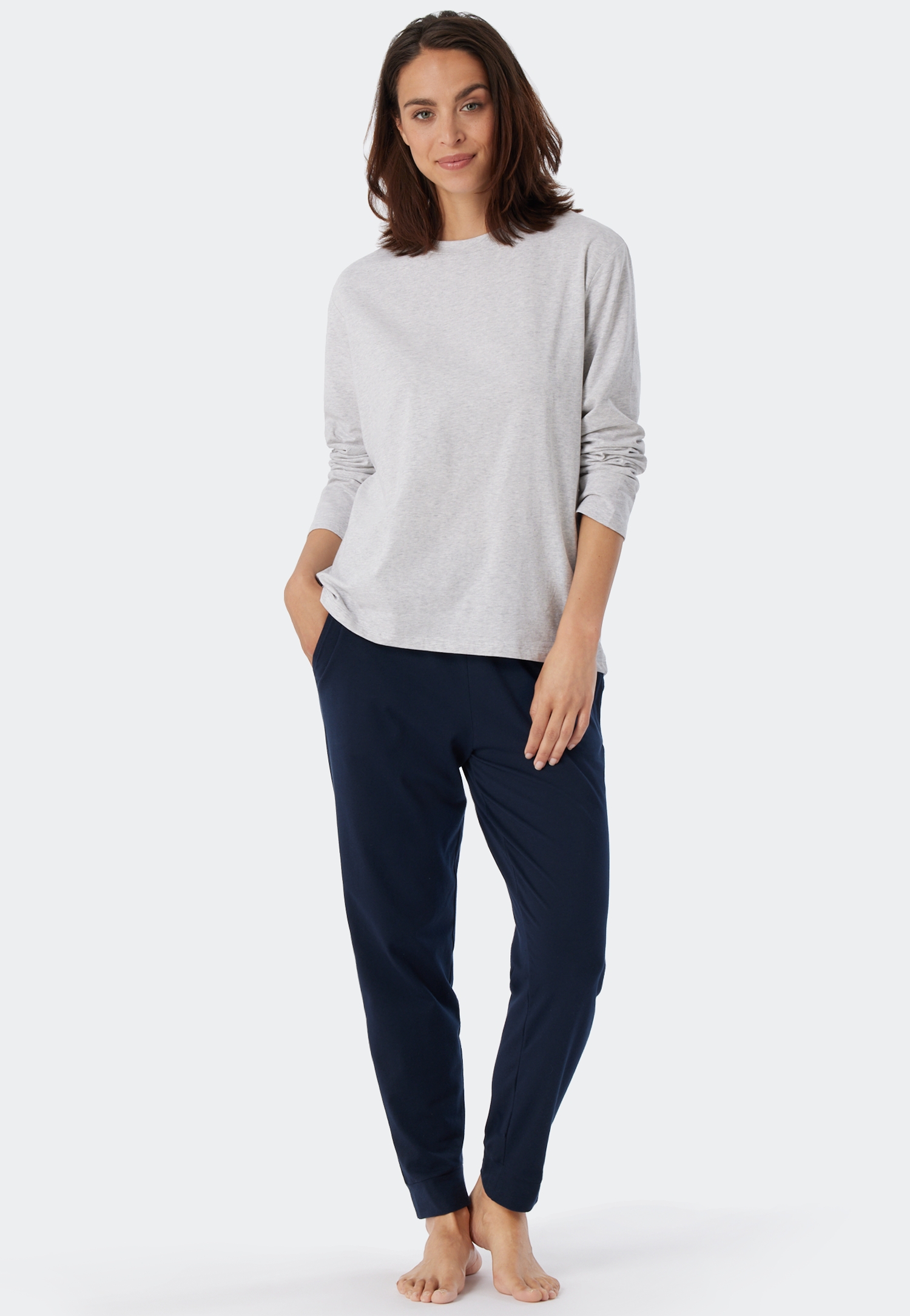 Damen-Night-Langarmshirt aus Baumwolle "Mix&Relax"