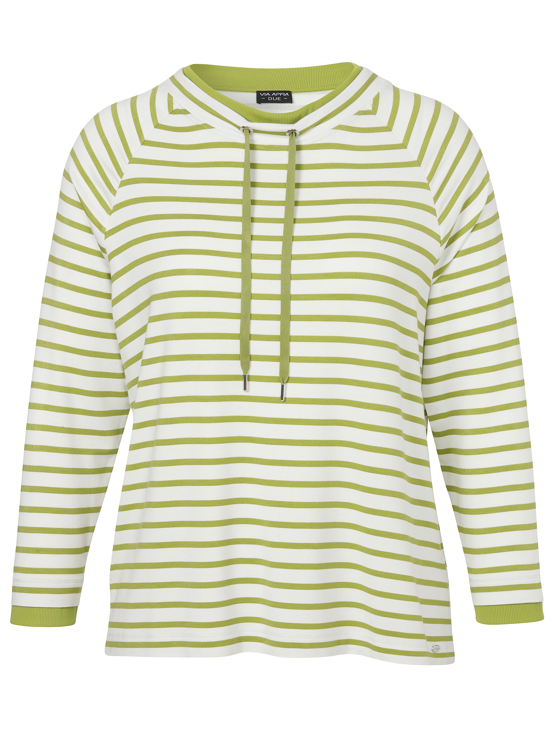 geringeltes Sweatshirt mit Stehkragen und Raglanarm