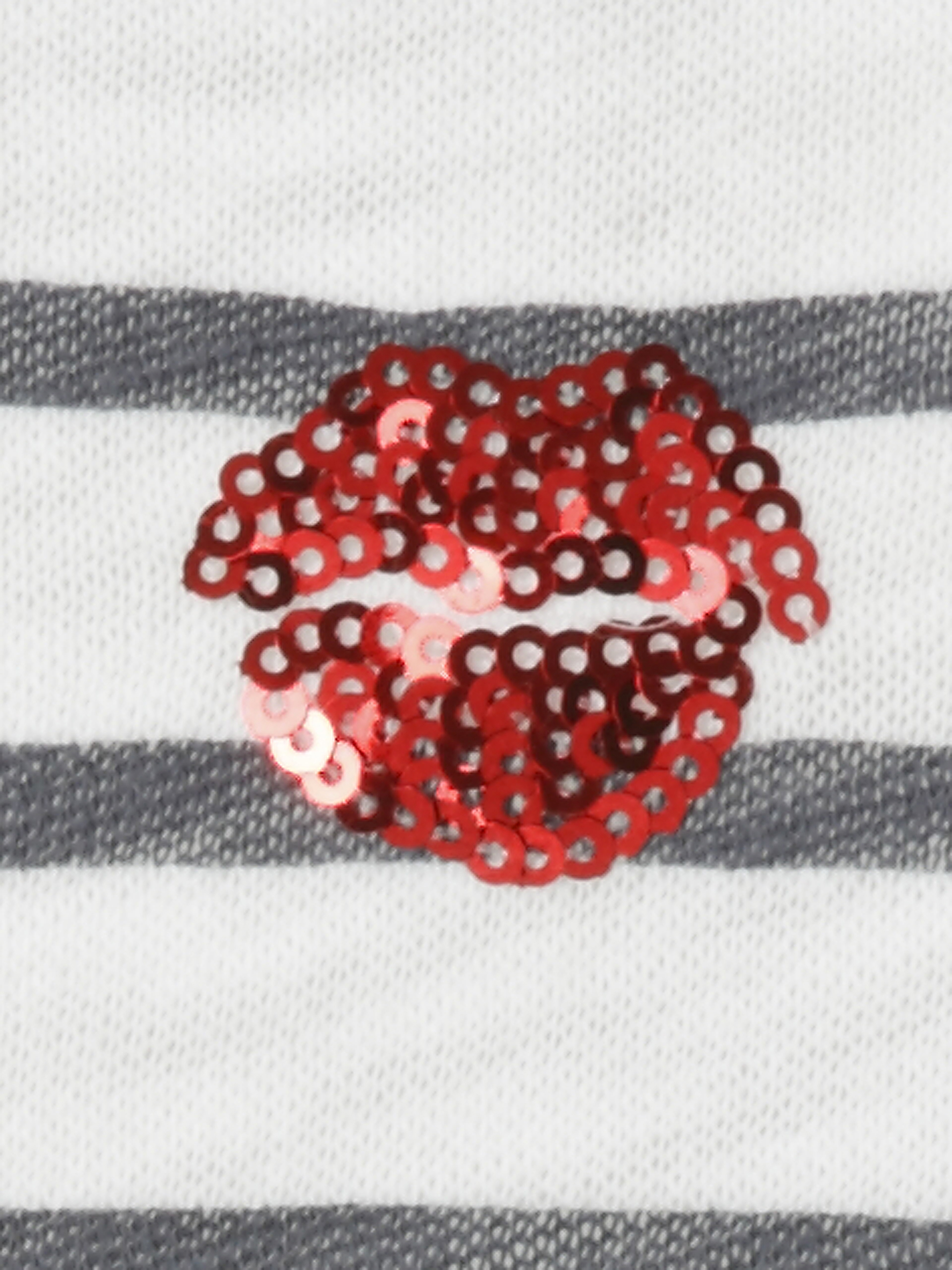 Ringel-T-Shirt mit Pailletten-Applikationen