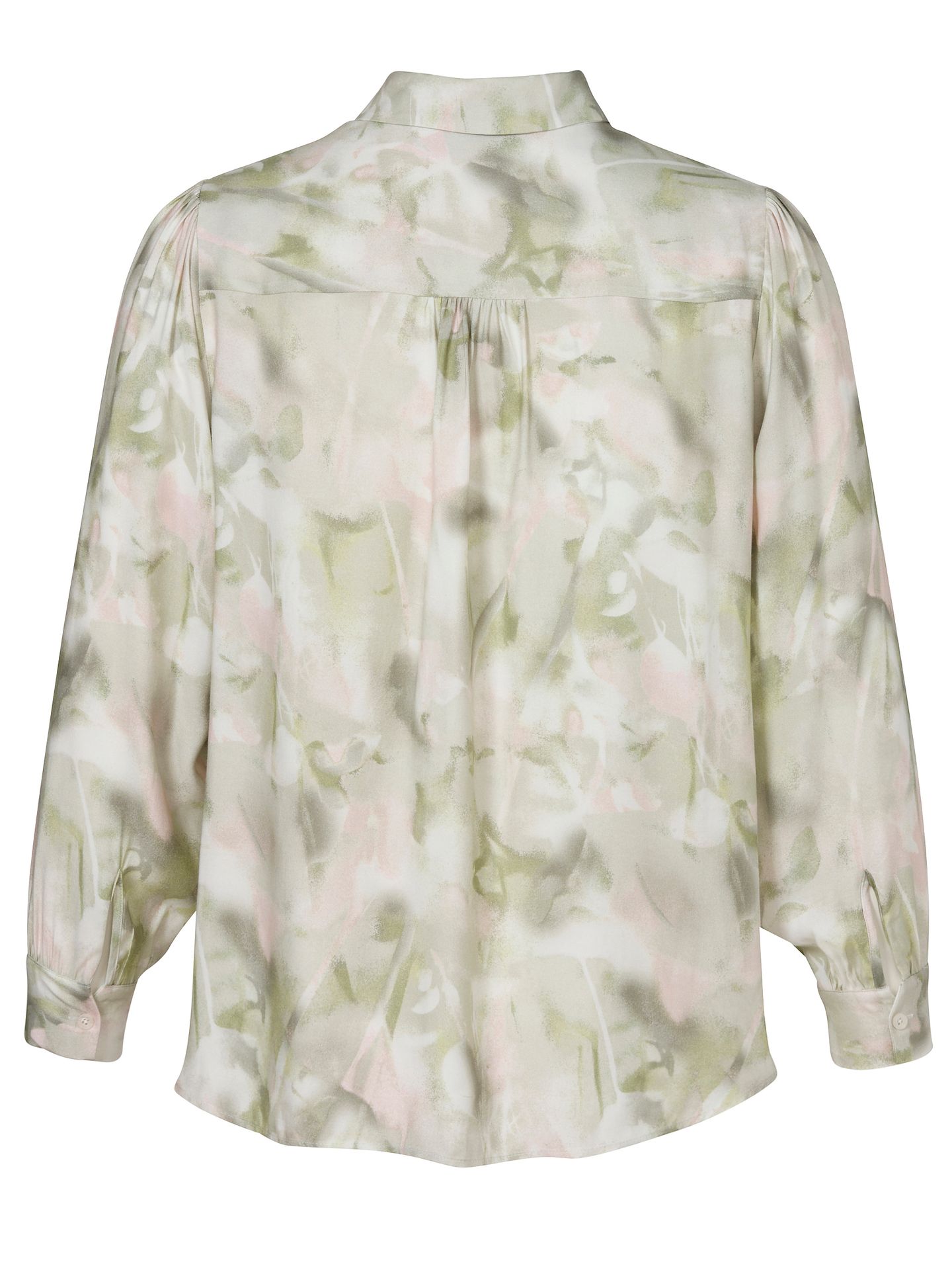 Hemd-Bluse mit verwaschenem Allover-Druck aus reiner Viskose