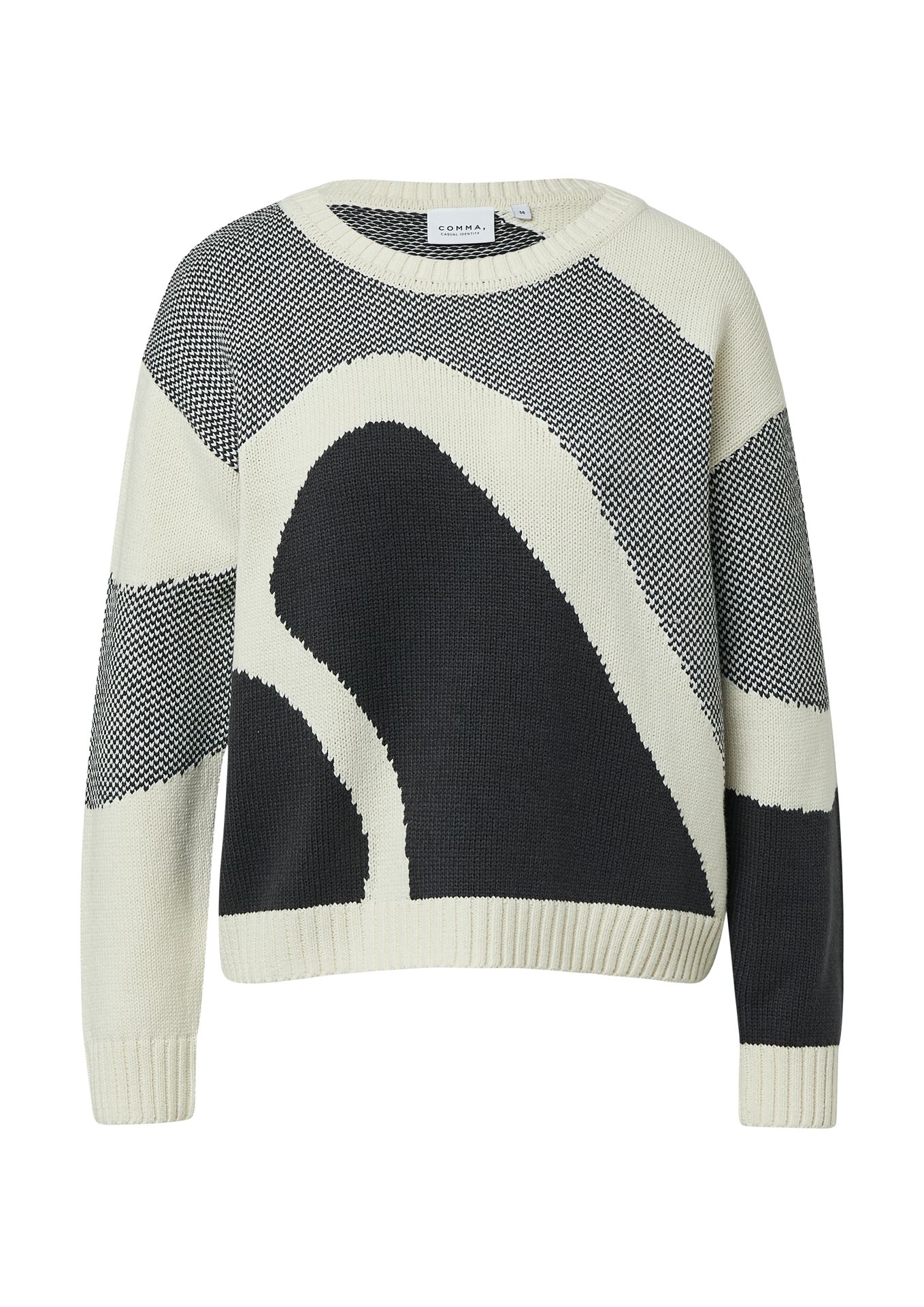 Baumwoll-Strickpullover mit Allover-Intarsienmuster