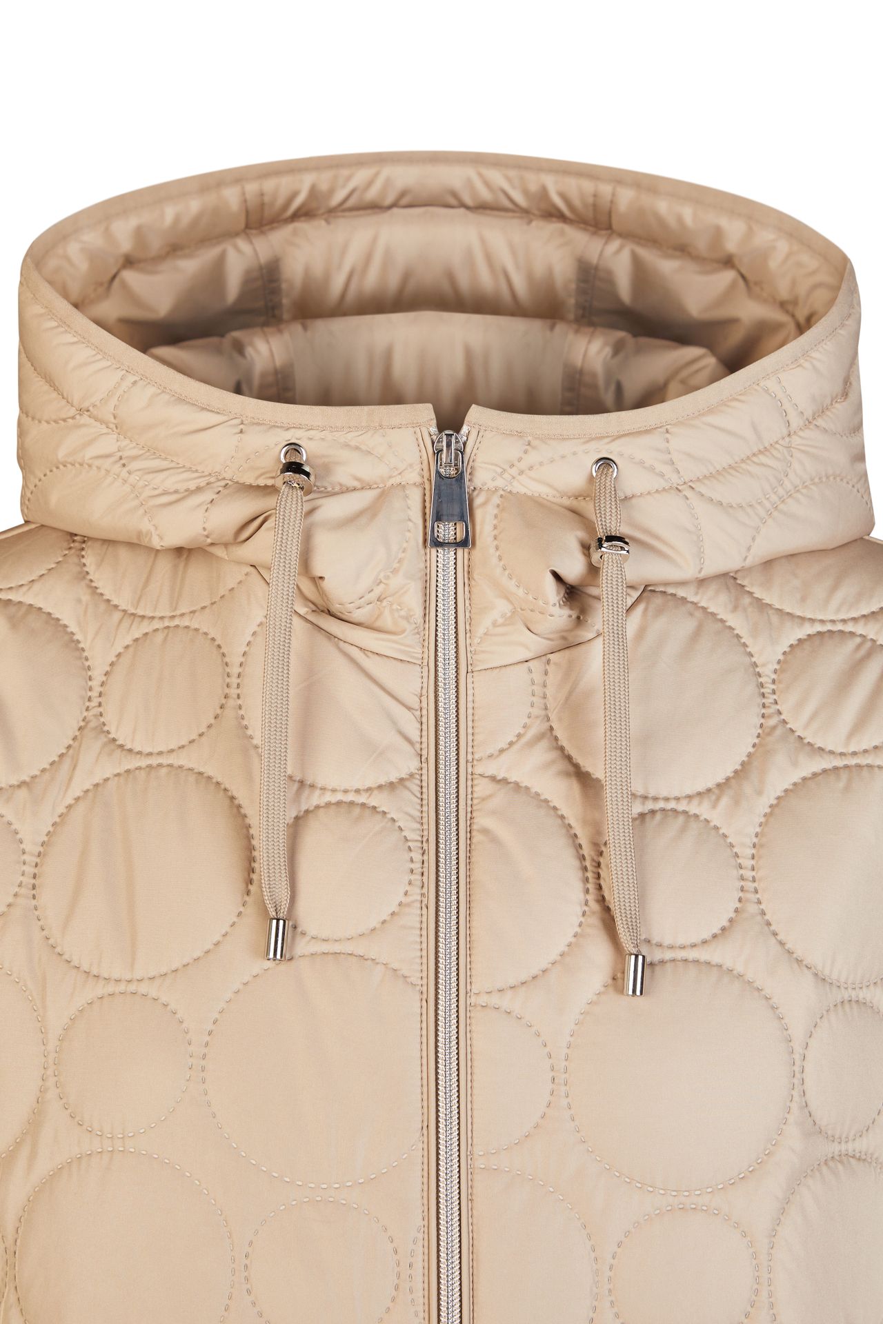 modische Steppjacke mit Kreis-Steppung und Kapuze