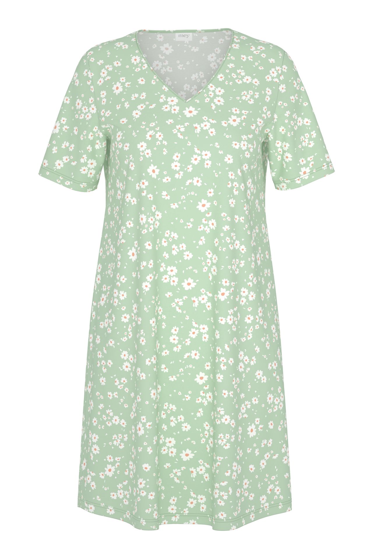 1/2 Arm-Nachthemd mit Allover-Blümchen-Dessin aus Baumwoll-Jersey