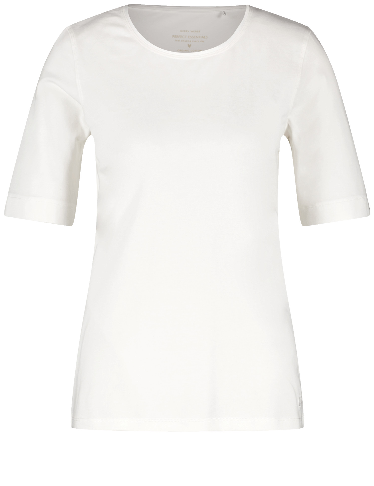 uni Basic-T-Shirt mit Satinblende aus elastischem Baumwoll-Jersey