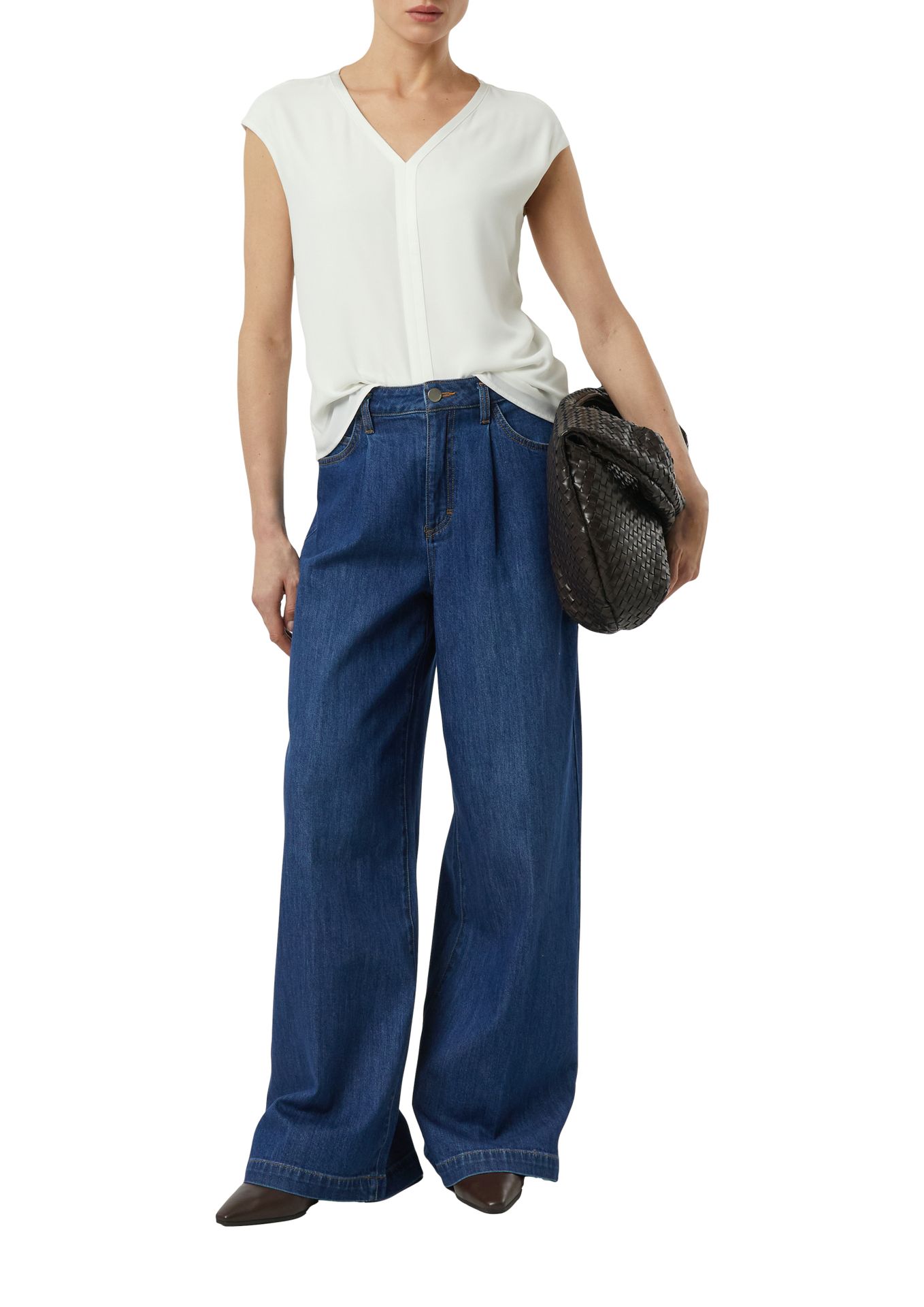 elegantes Blusen-Top mit Satinkante aus Viskose