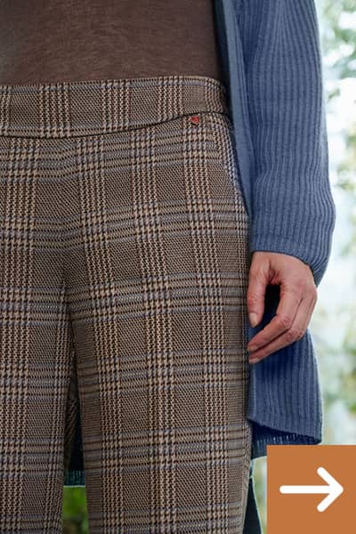 Stoffhose für Damen mit Glencheck Muster