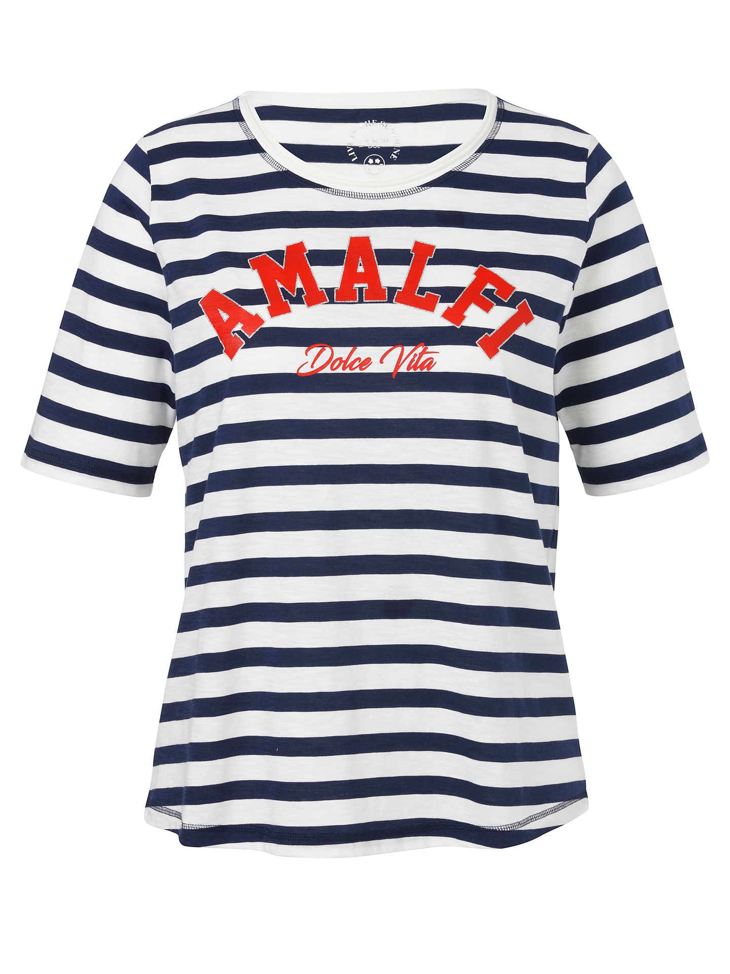 Baumwoll-T-Shirt mit blockringel und maritimen Front-Motiv