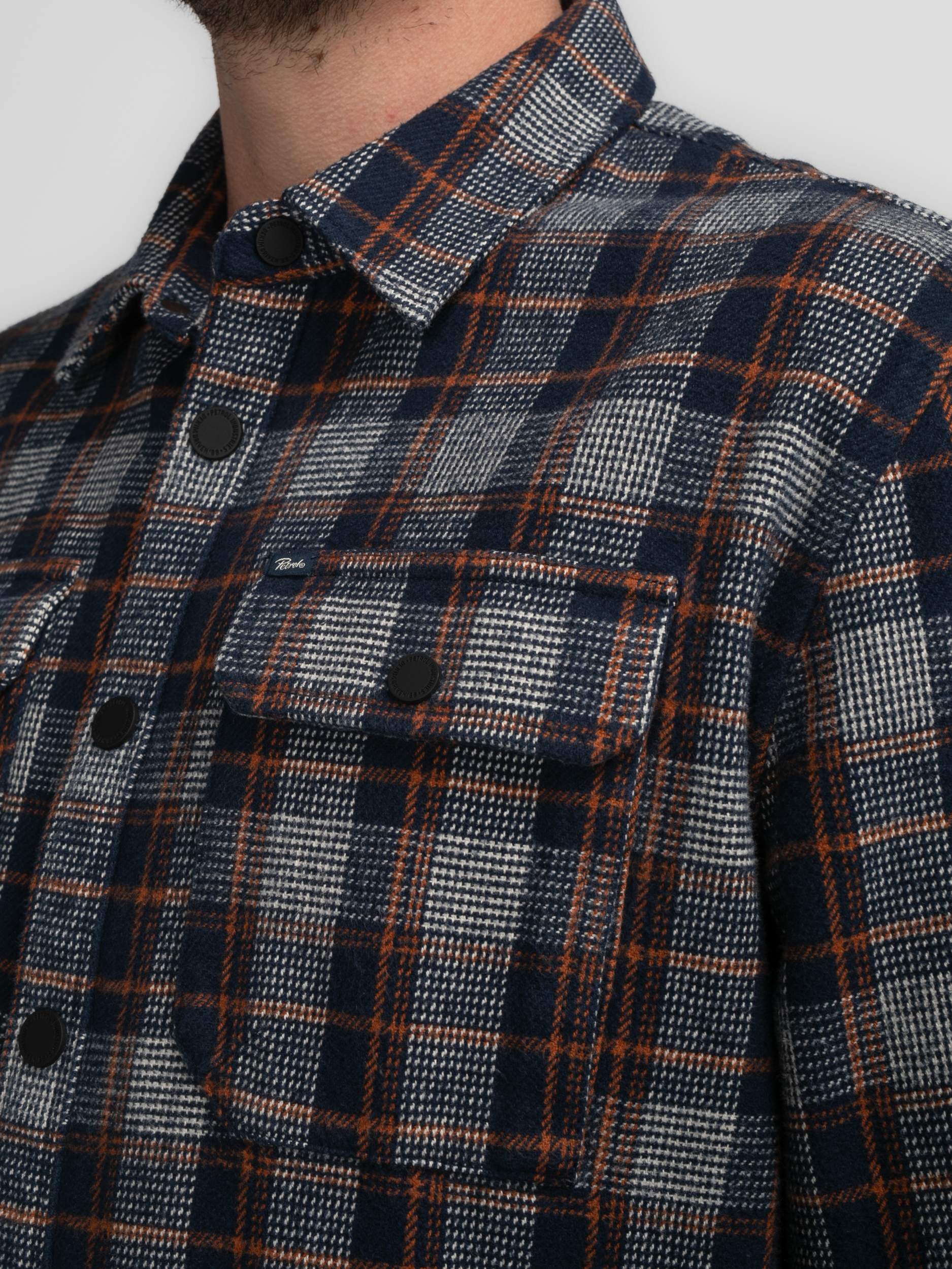 Men Shirt Long Sleeve Check