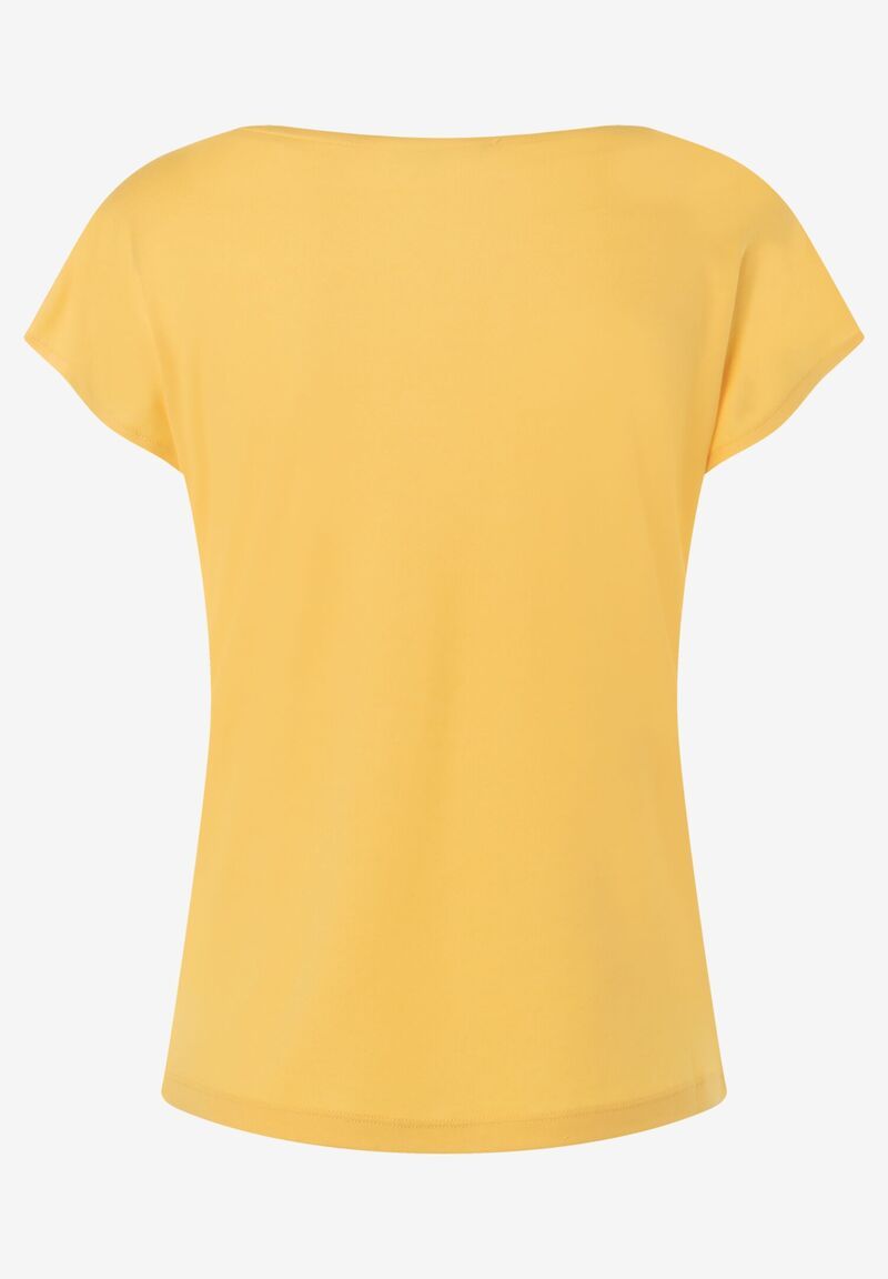 uni Shirt mit Wasserfall-Ausschnitt aus fließender Viskose