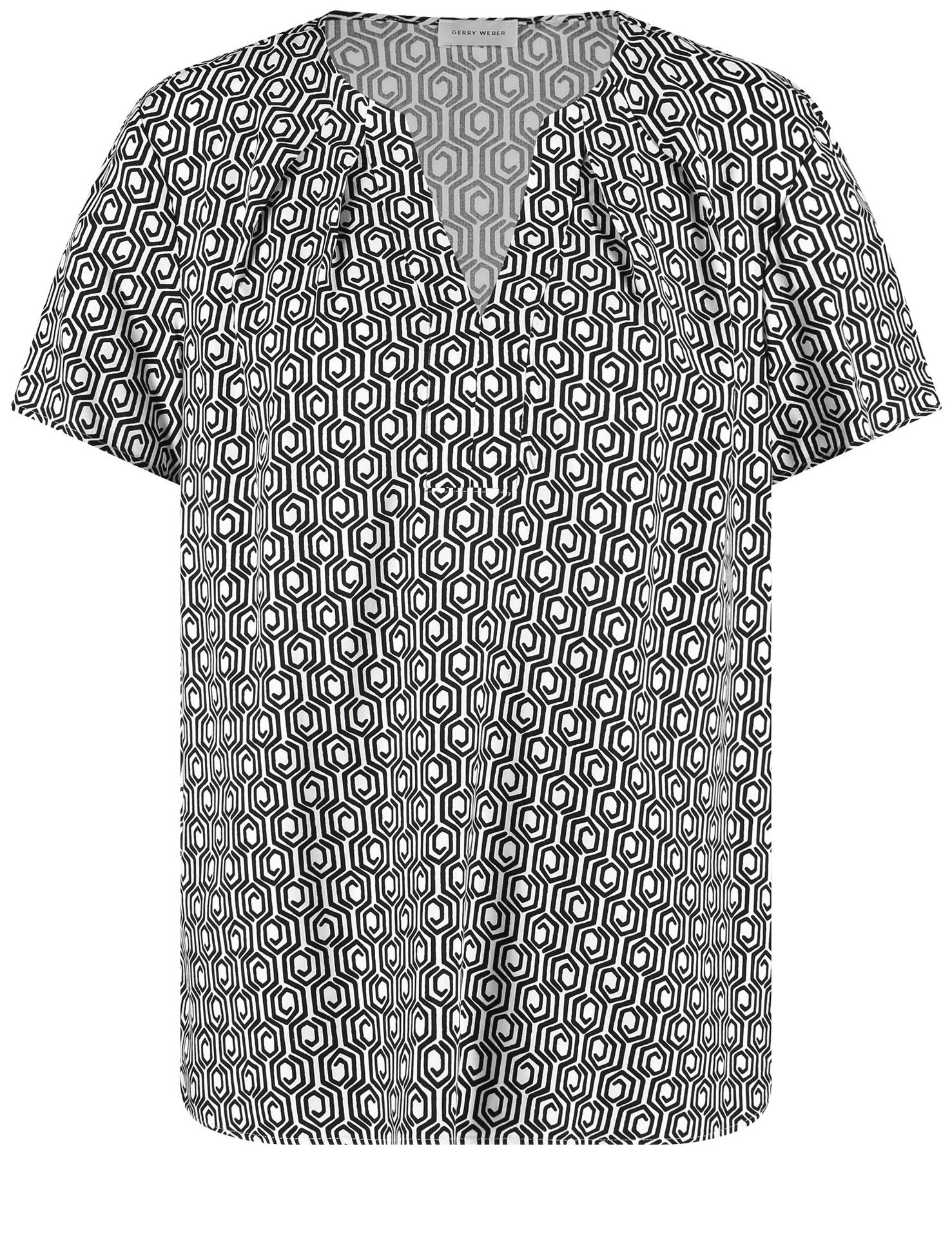Blusenshirt mit Mini-Ornamenten aus reiner Viskose