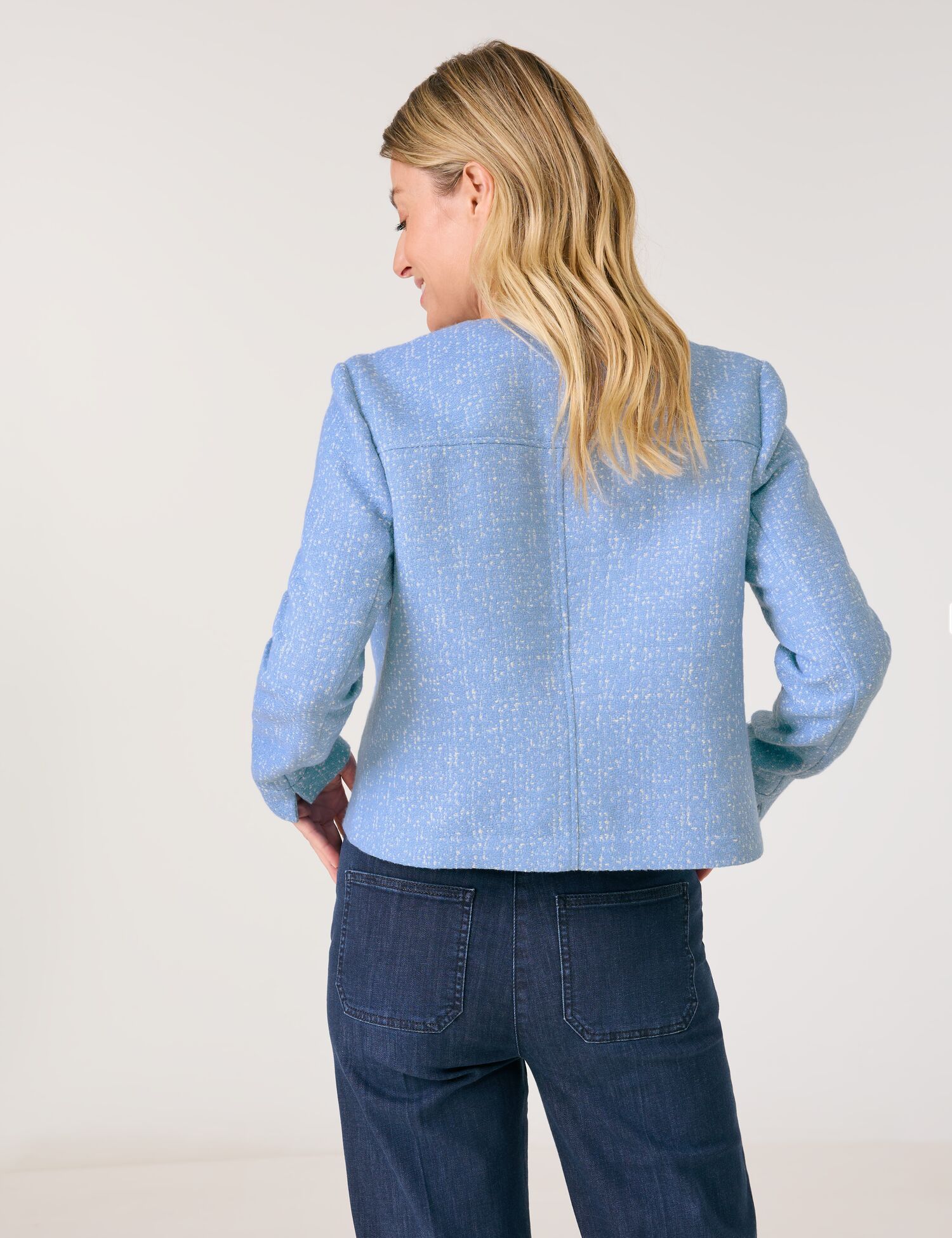 kurze Blazerjacke in Tweedoptik