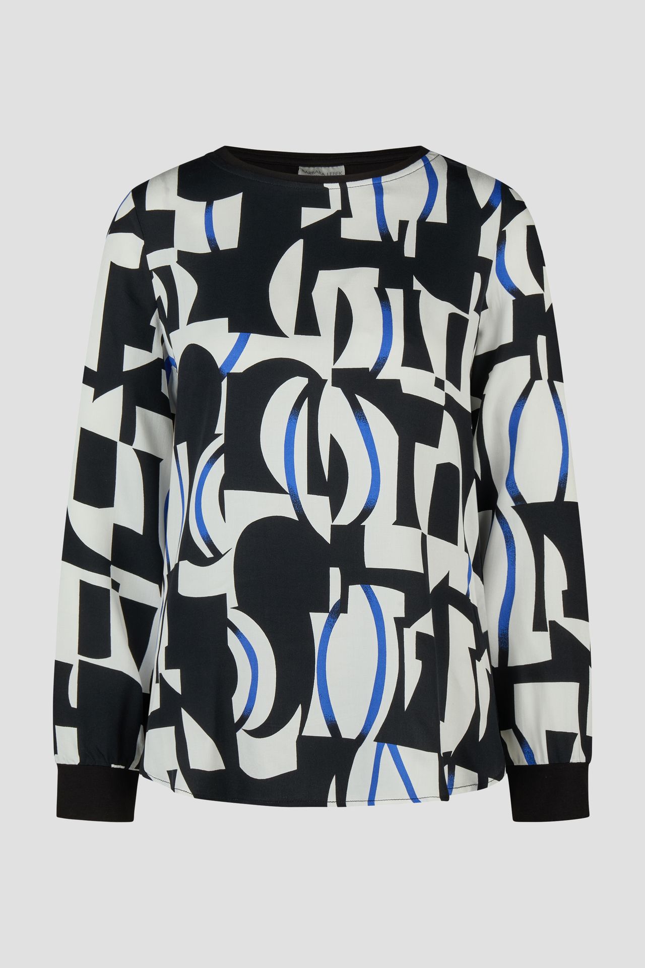 Blusen-Shirt mit großem Frontprint aus reiner Viskose