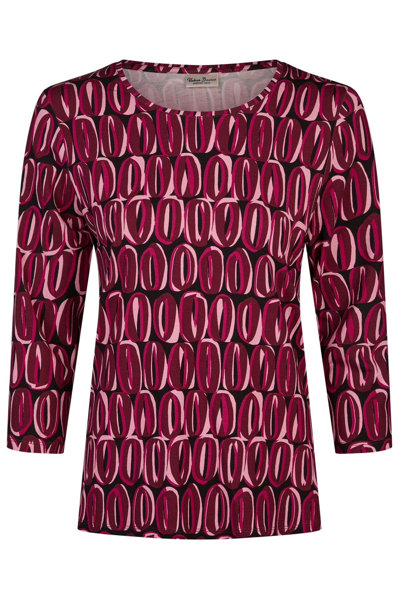 3/4 Arm-Shirt mit Allover-Druck aus Viskose-Jersey