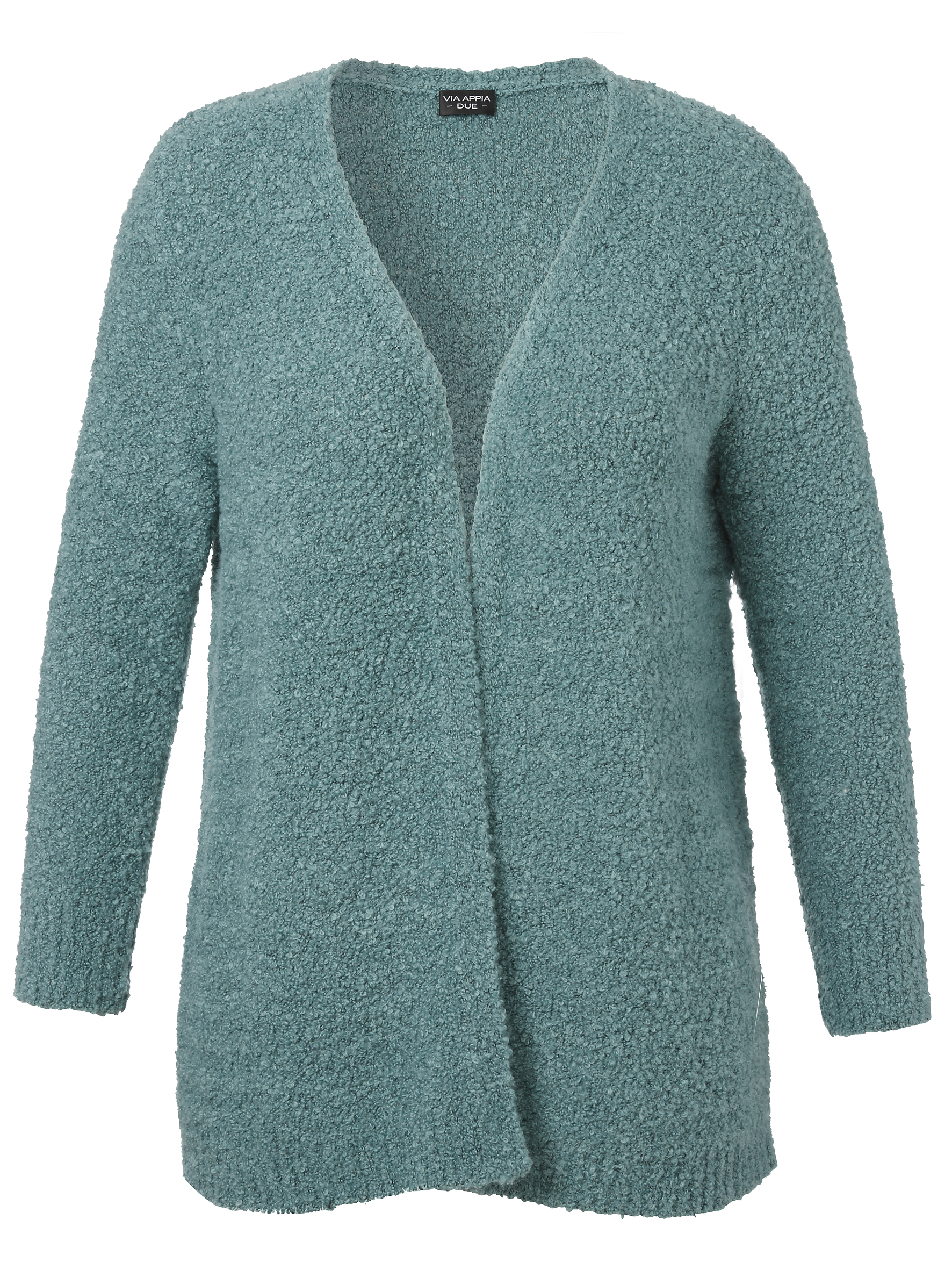 offene Boucle-Strickjacke mit Wollanteil