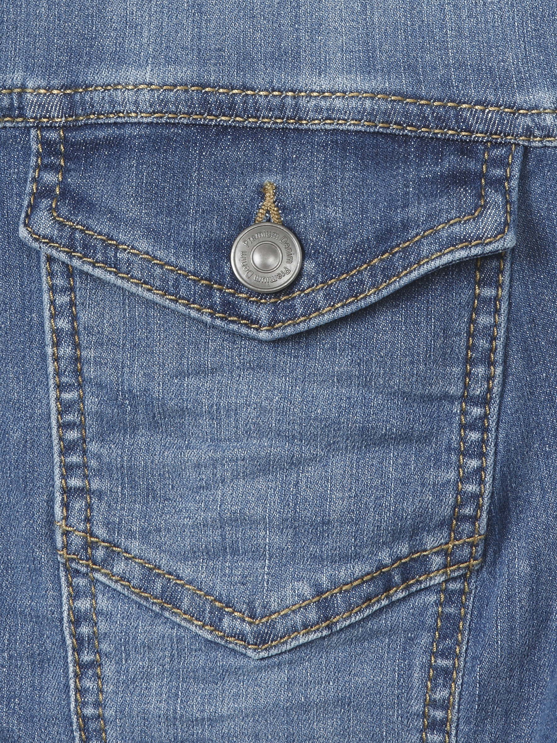Jeans-Jacke mit Knitter-Effekt