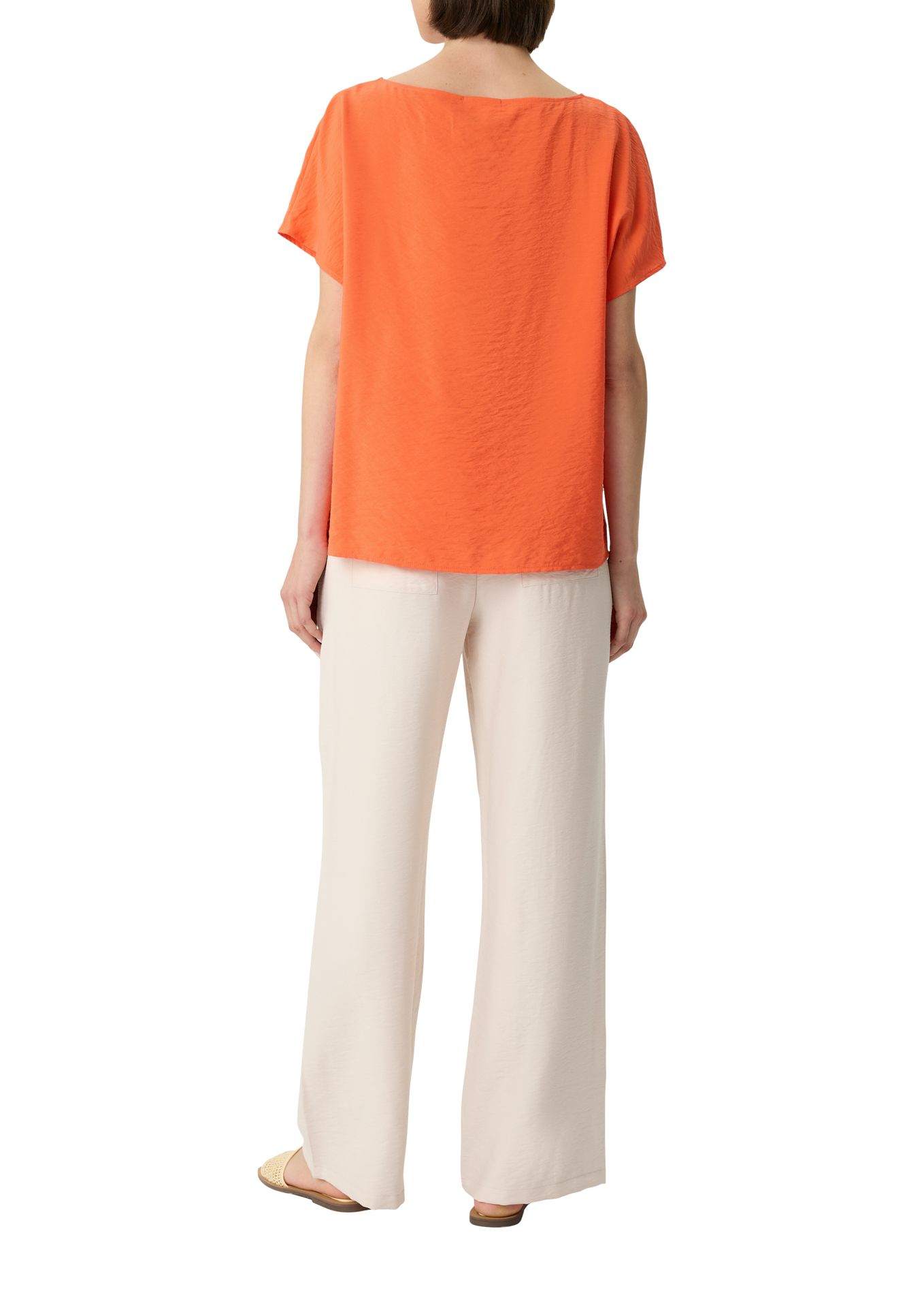 lässiges unifarbenes Blusenshirt aus Viskose-Mix