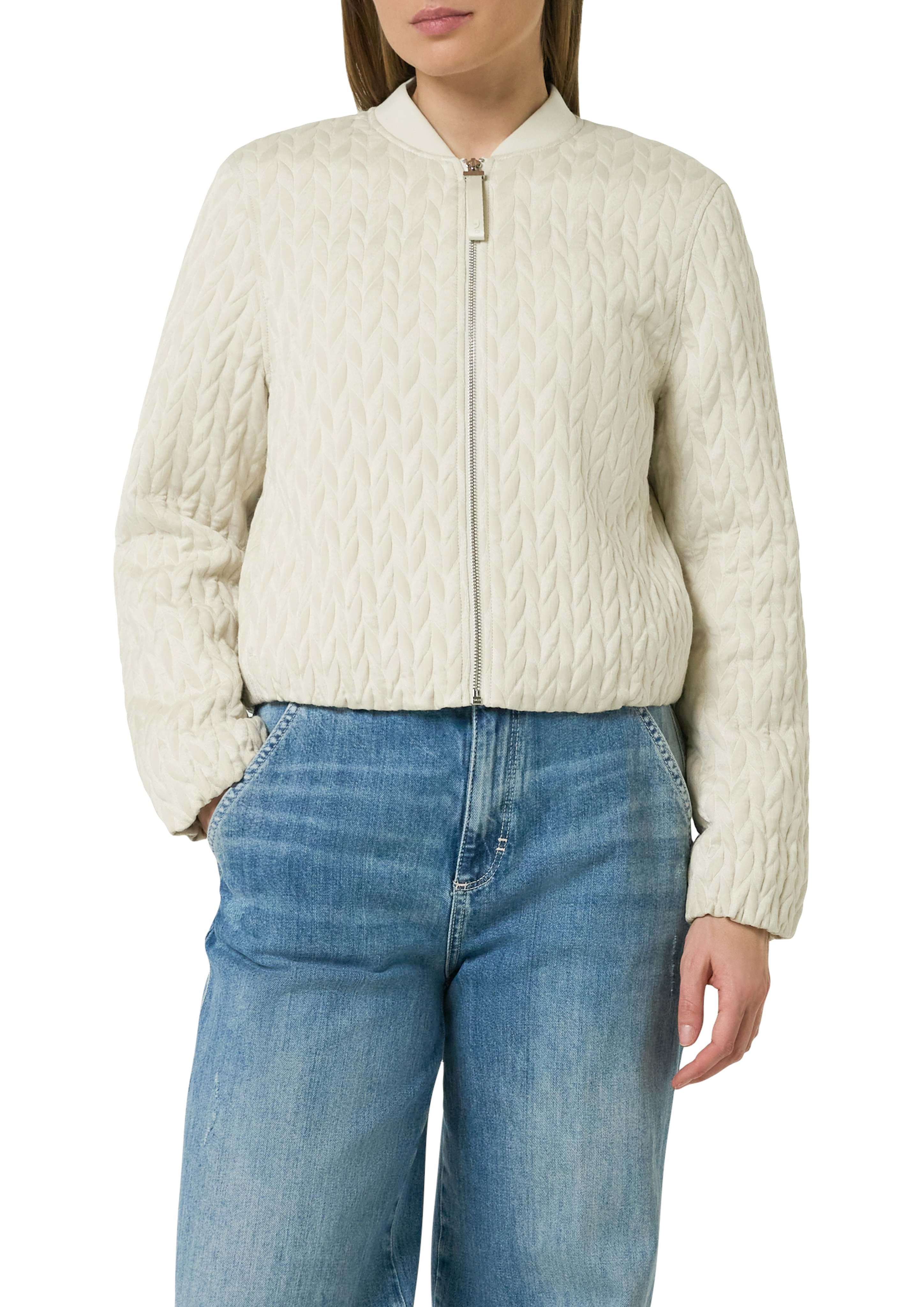 leichte Sweat-Jacke in Steppoptik